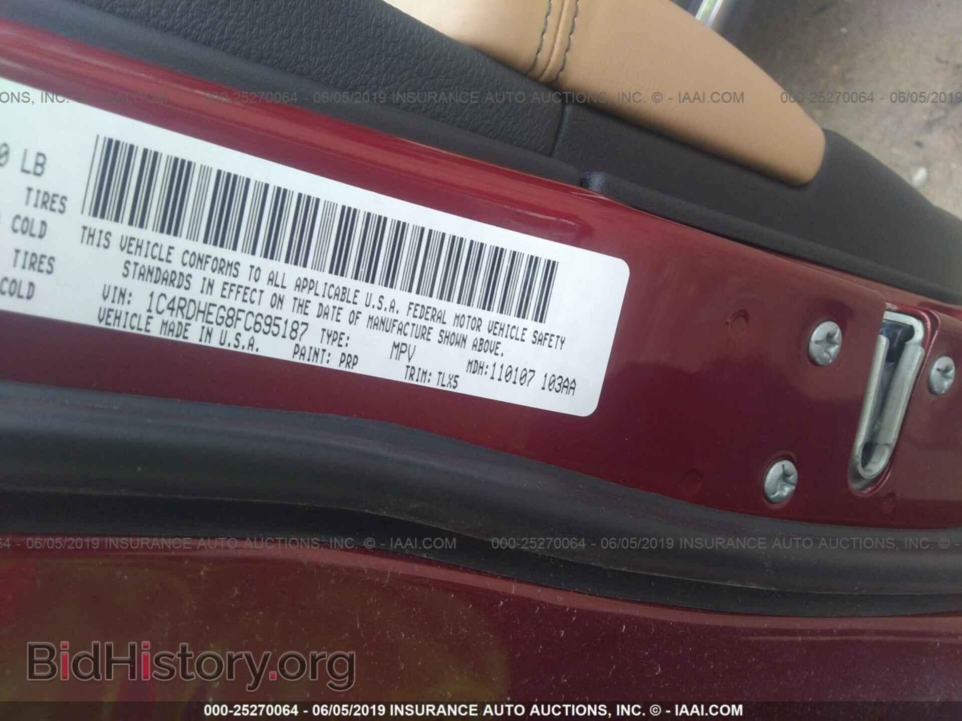 2015 DODGE DURANGO - VIN: 1C4RDHEG8FC695187 - Фото 9