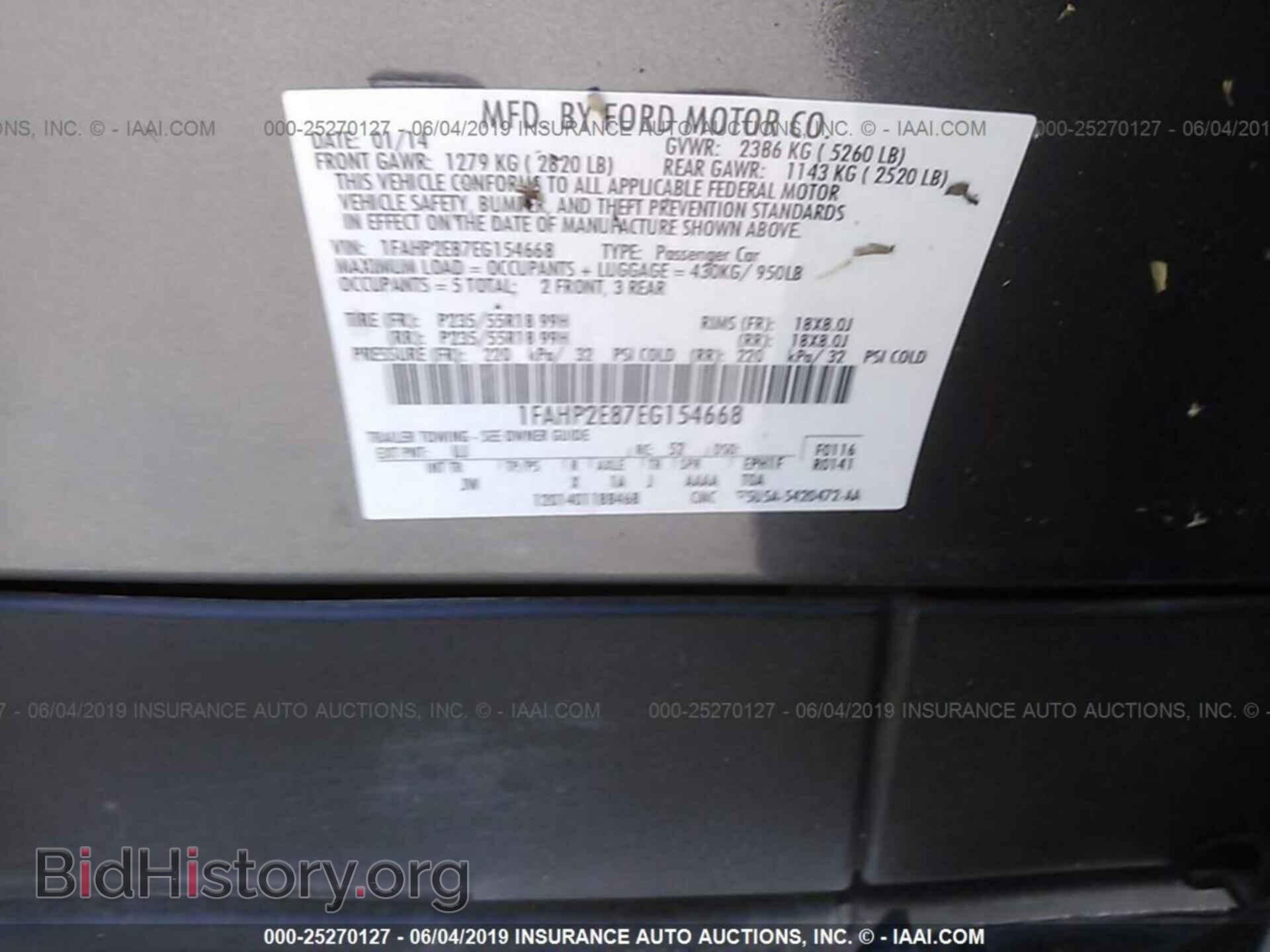 2014 FORD TAURUS - VIN: 1FAHP2E87EG154668 - Фото 9