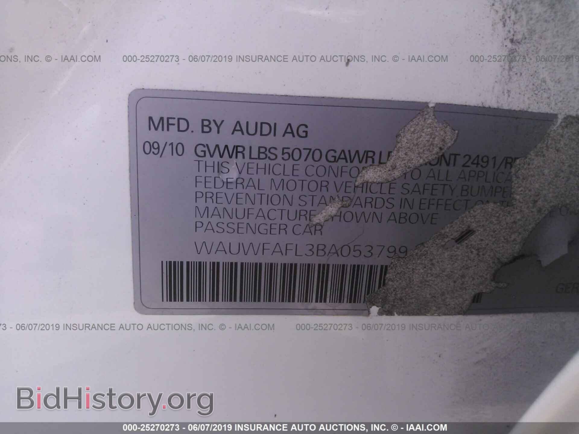 2011 AUDI A4 - VIN: WAUWFAFL3BA053799 - Photo 9
