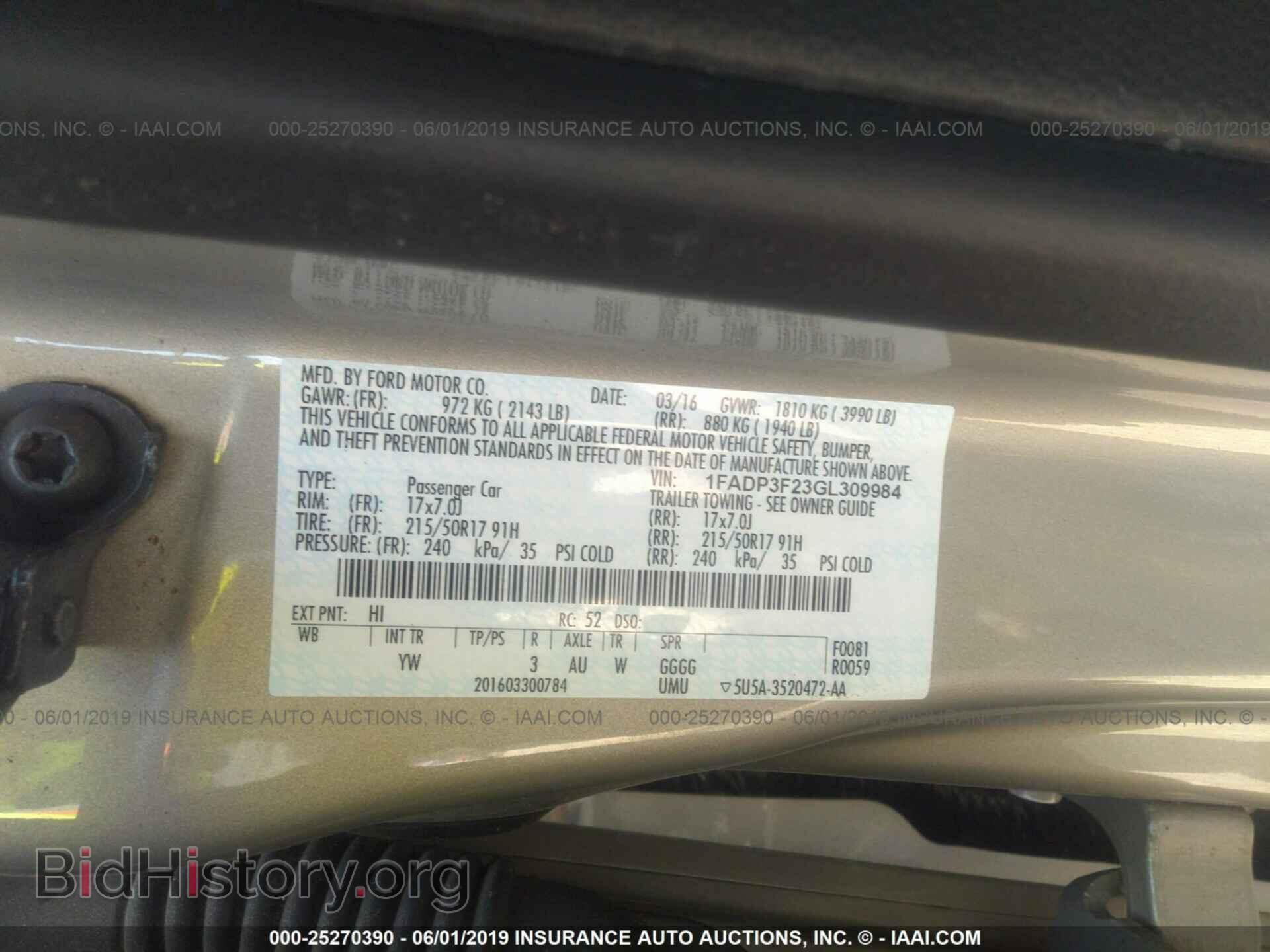 2016 FORD FOCUS - VIN: 1FADP3F23GL309984 - Photo 9