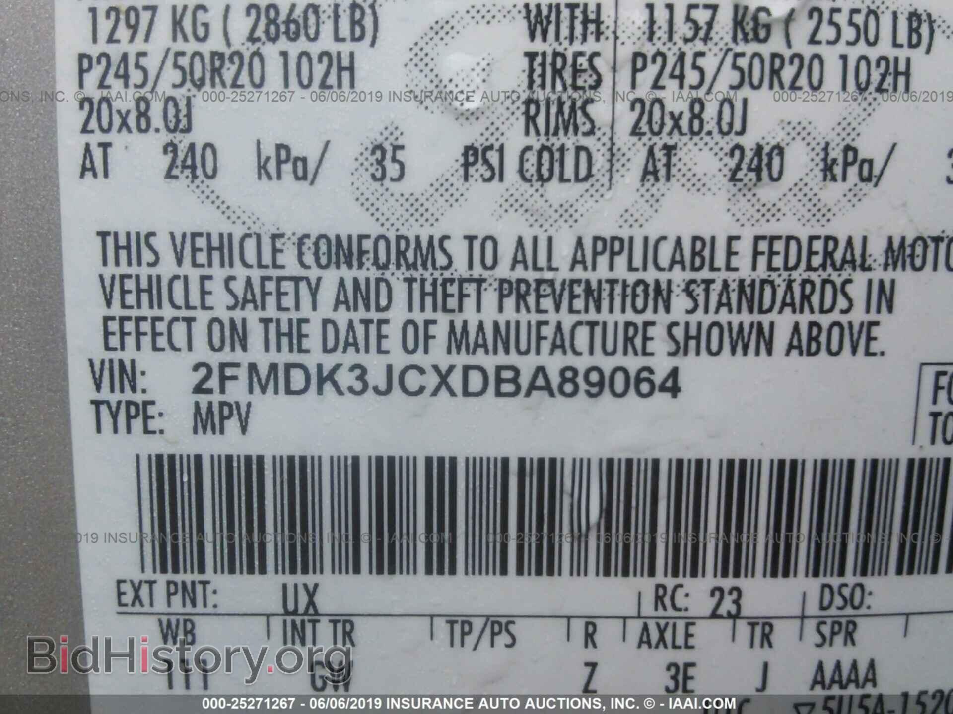 2013 FORD EDGE - VIN: 2FMDK3JCXDBA89064 - Фото 9