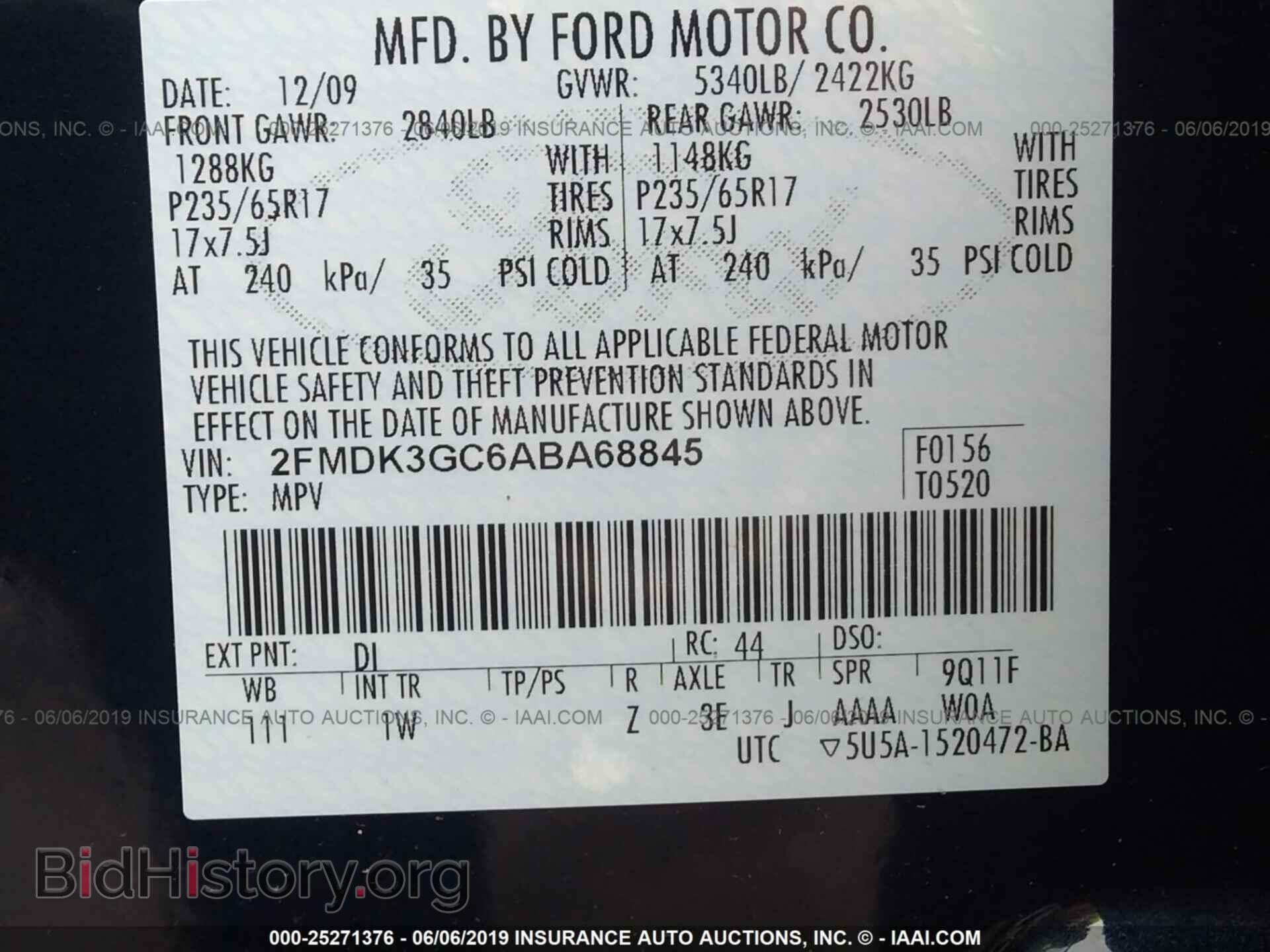 2010 FORD EDGE - VIN: 2FMDK3GC6ABA68845 - Photo 9