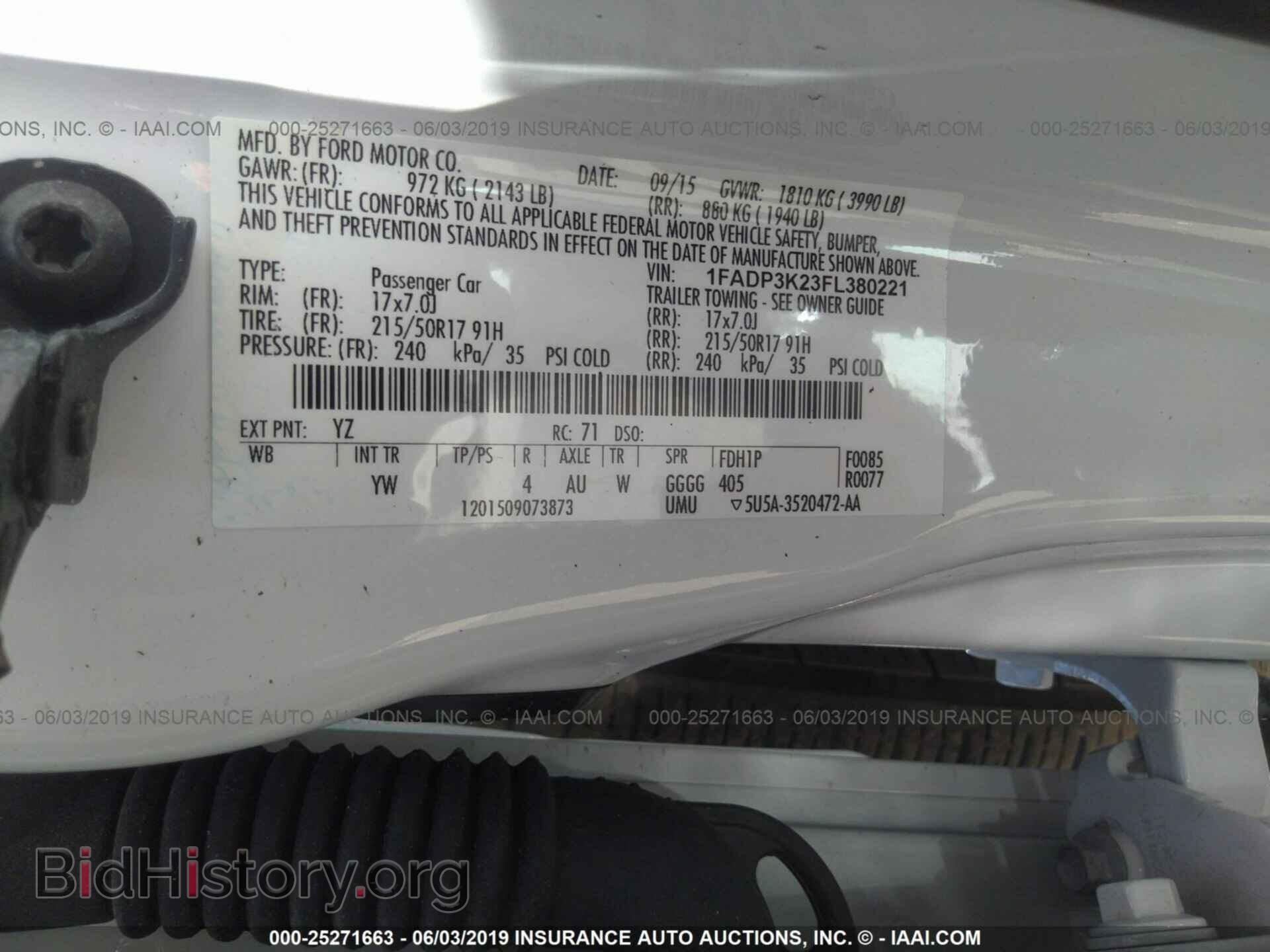 2015 FORD FOCUS - VIN: 1FADP3K23FL380221 - Фото 9