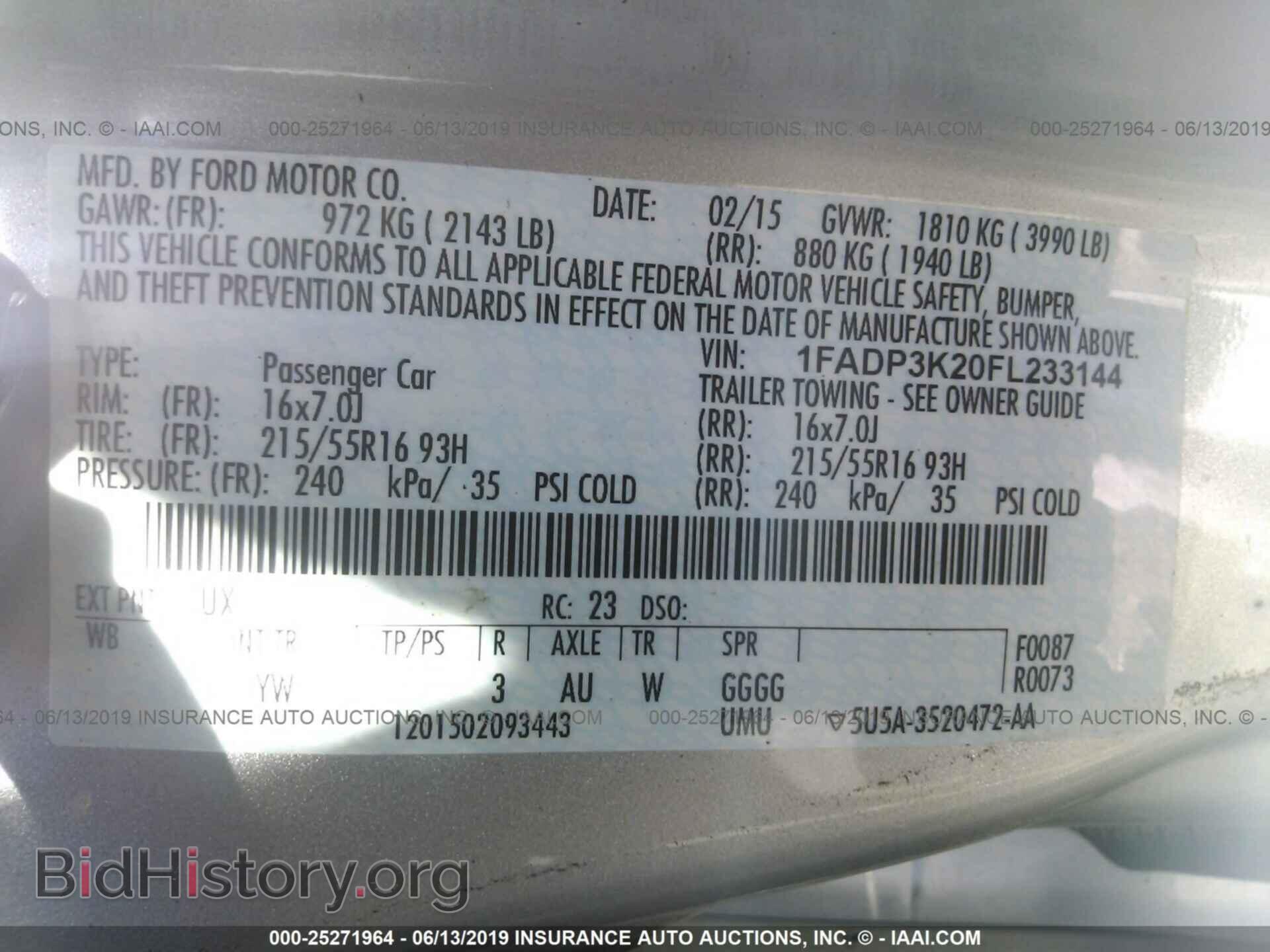 2015 FORD FOCUS - VIN: 1FADP3K20FL233144 - Фото 9
