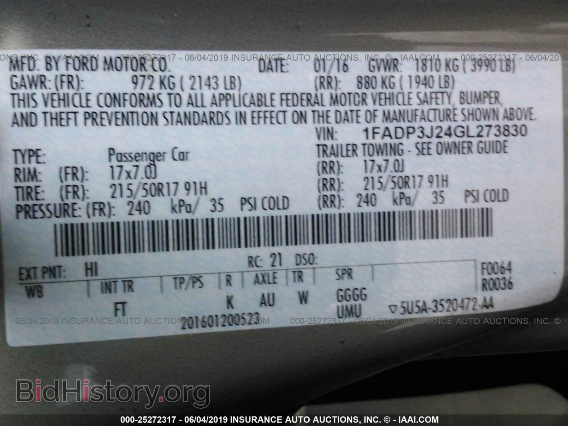 2016 FORD FOCUS - VIN: 1FADP3J24GL273830 - Фото 9