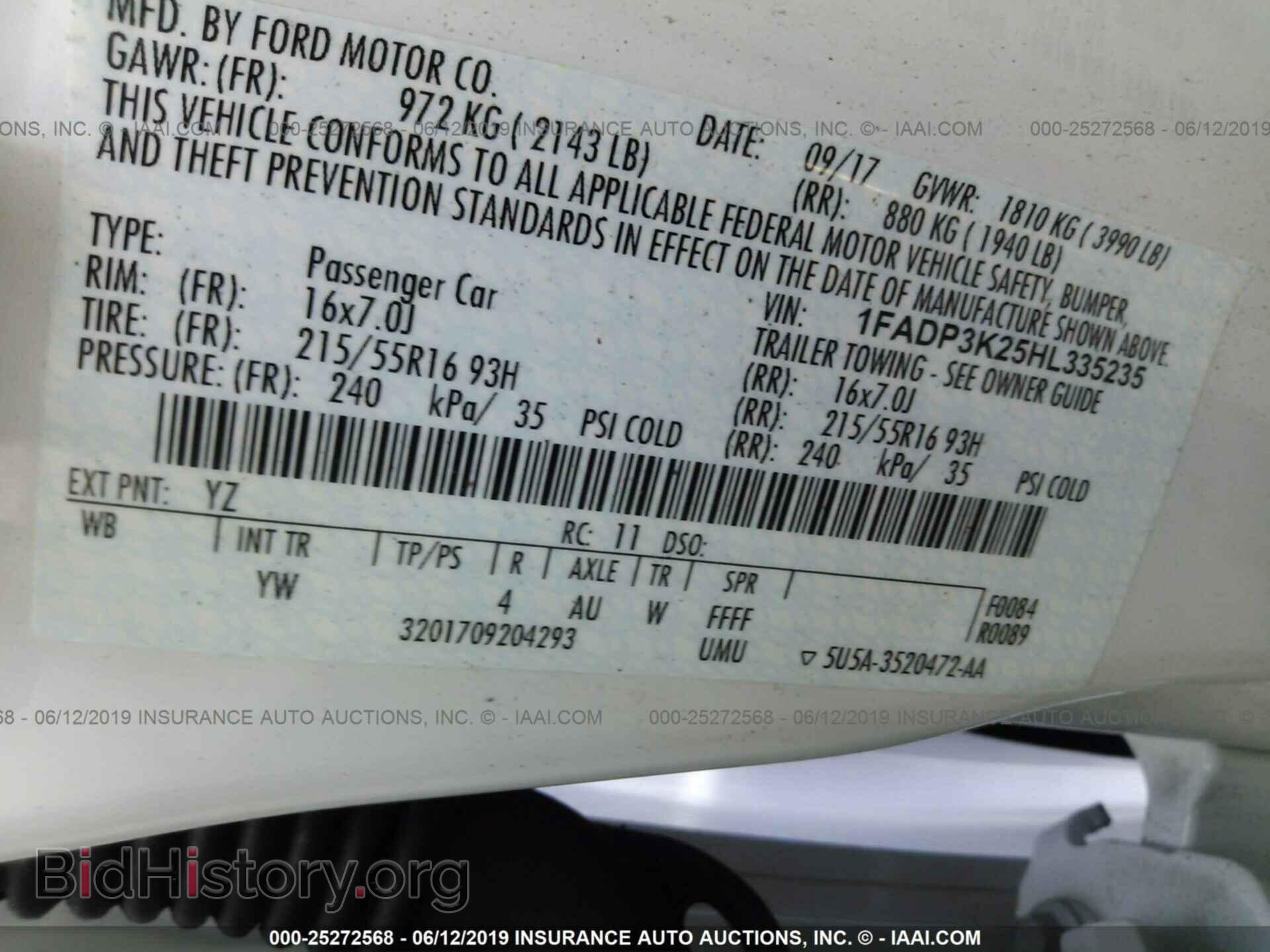 2017 FORD FOCUS - VIN: 1FADP3K25HL335235 - Фото 9
