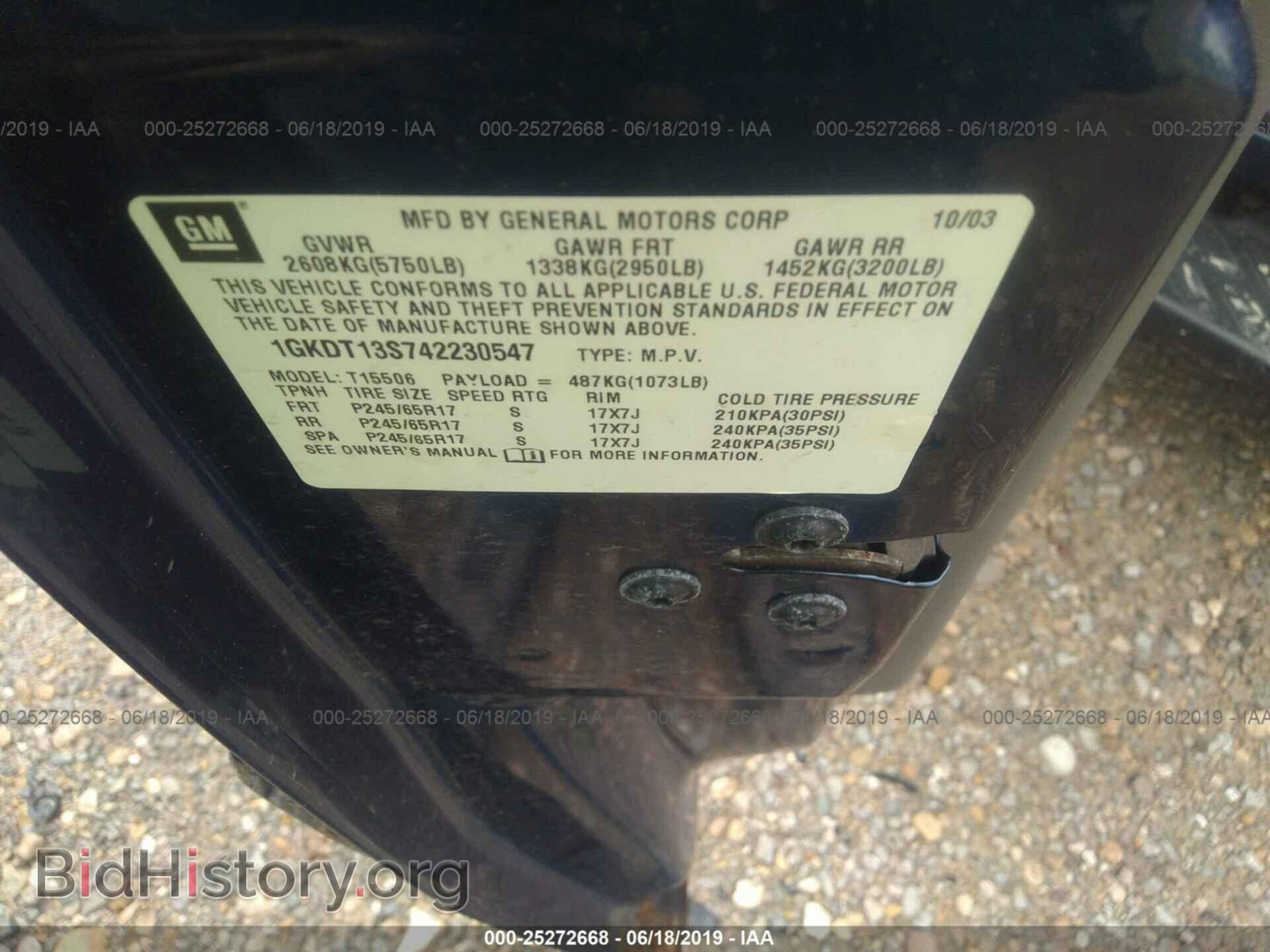 2004 GMC ENVOY - VIN: 1GKDT13S742230547 - Фото 9