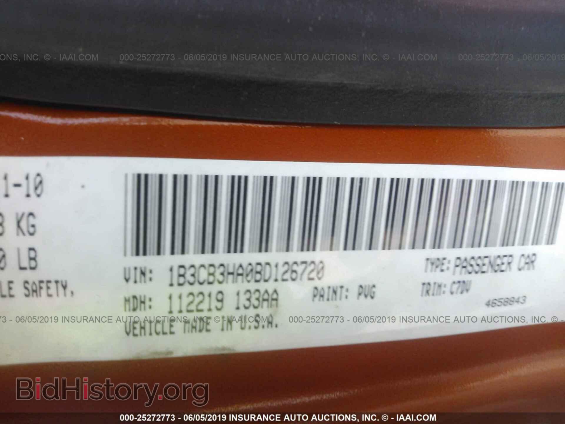 2011 DODGE CALIBER - VIN: 1B3CB3HA0BD126720 - Фото 9