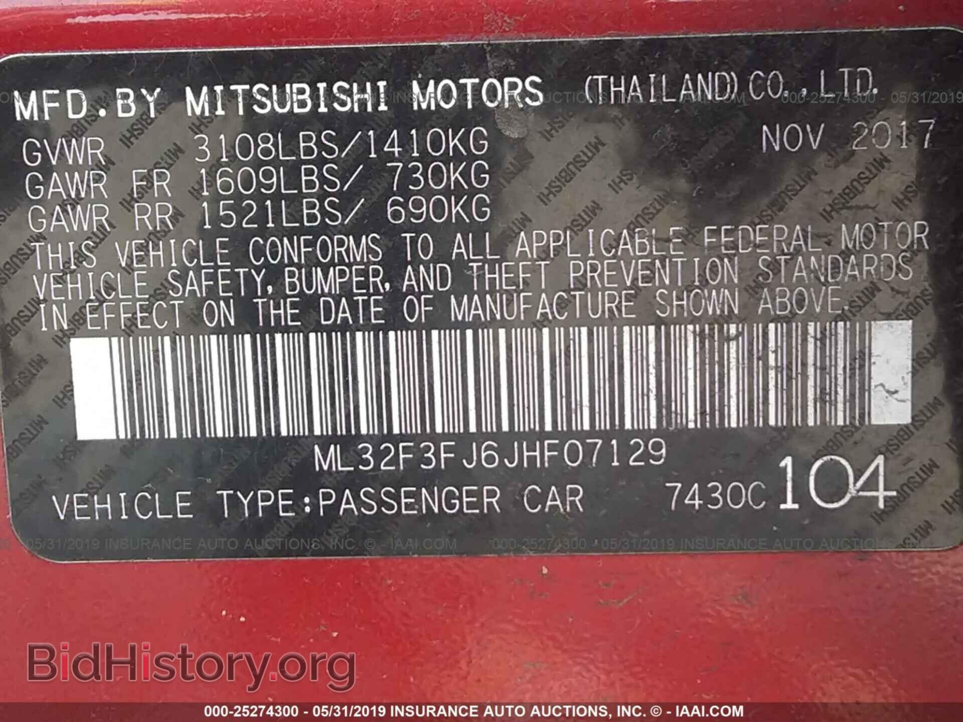 2018 MITSUBISHI MIRAGE - VIN: ML32F3FJ6JHF07129 - Фото 9