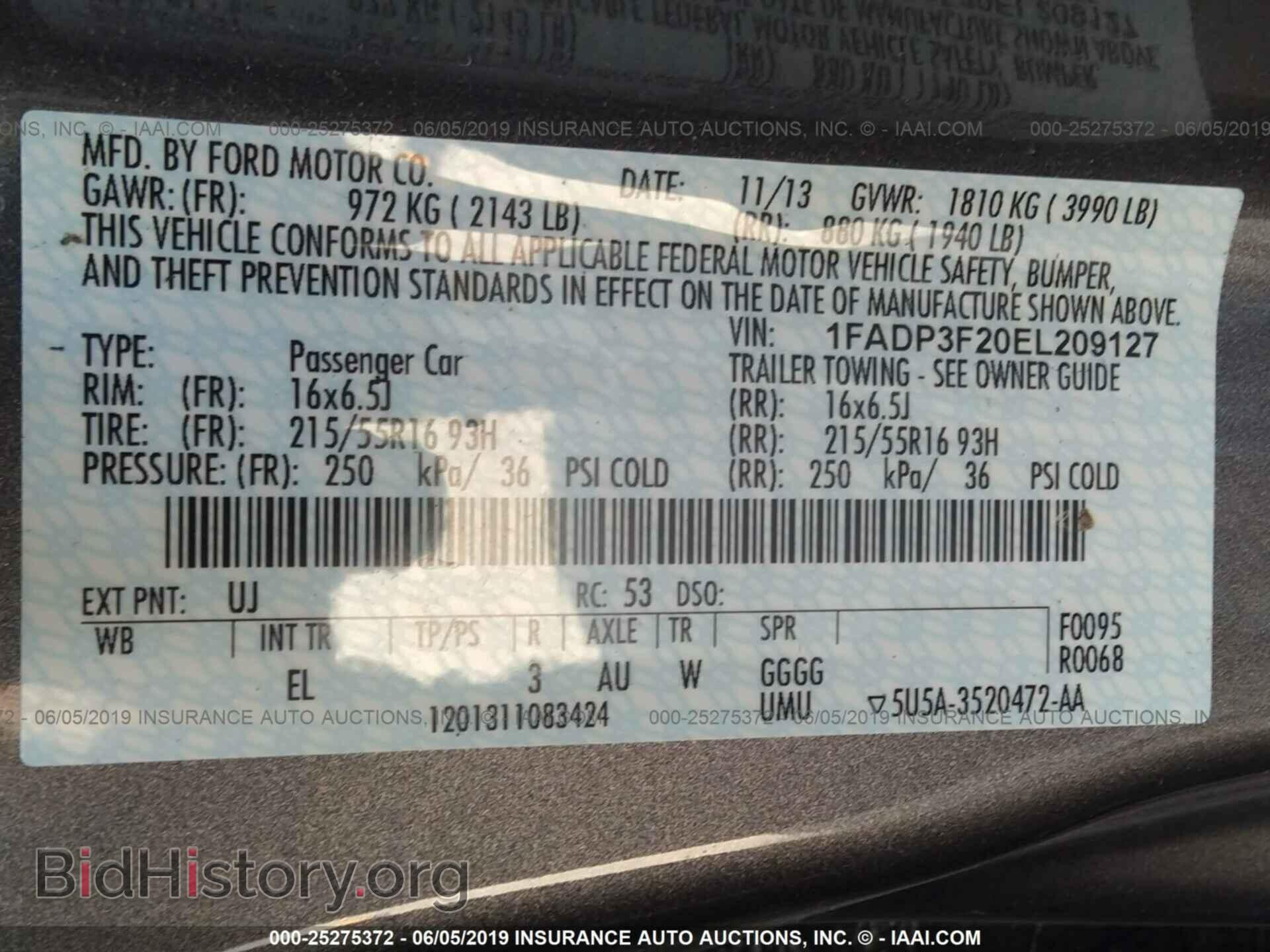 2014 FORD FOCUS - VIN: 1FADP3F20EL209127 - Фото 9