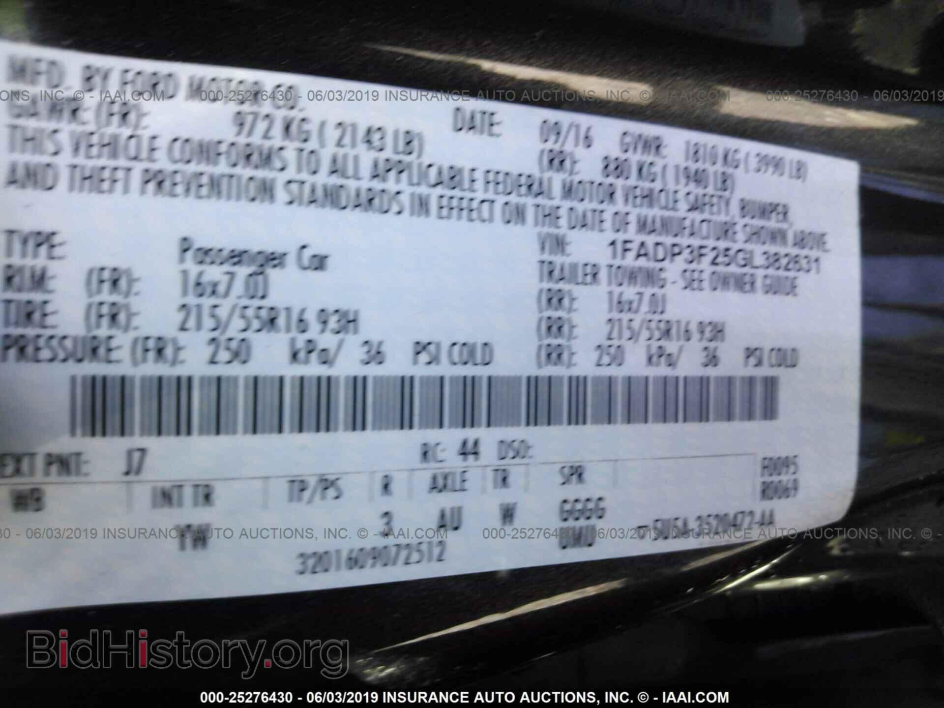 2016 FORD FOCUS - VIN: 1FADP3F25GL382631 - Фото 9