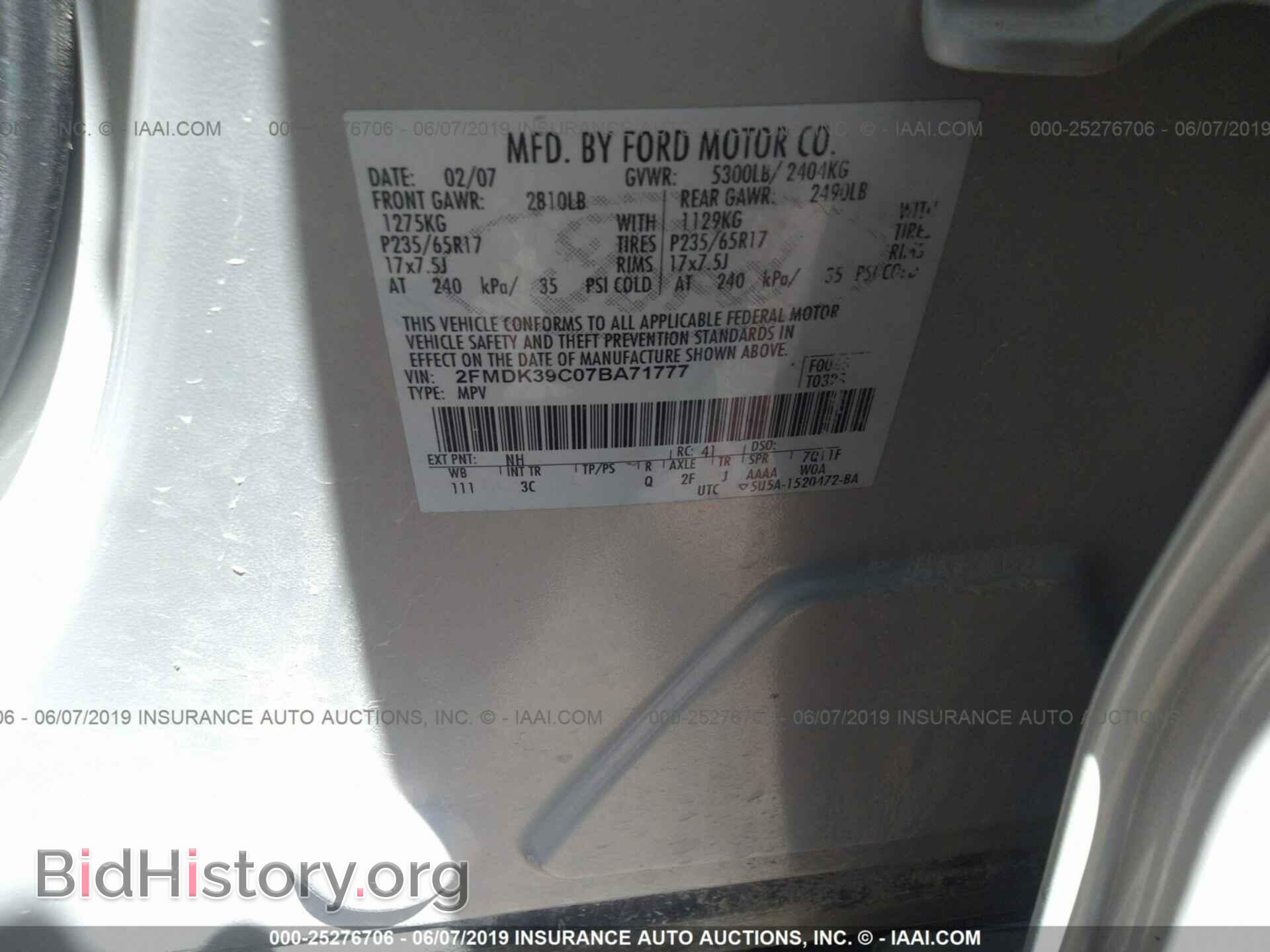 2007 FORD EDGE - VIN: 2FMDK39C07BA71777 - Photo 9