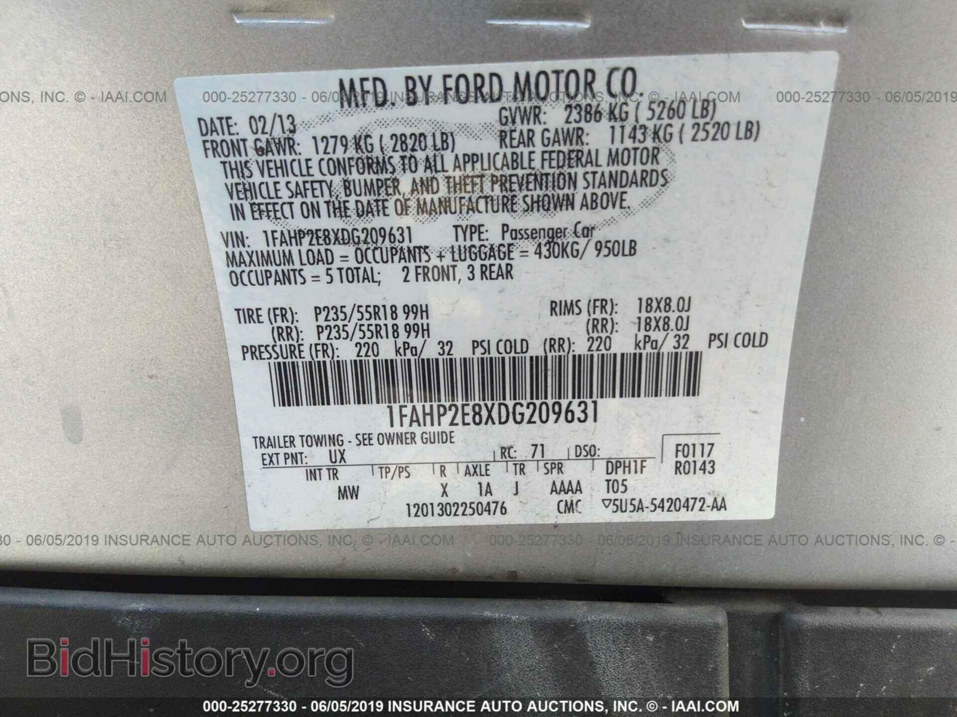 2013 FORD TAURUS - VIN: 1FAHP2E8XDG209631 - Photo 9