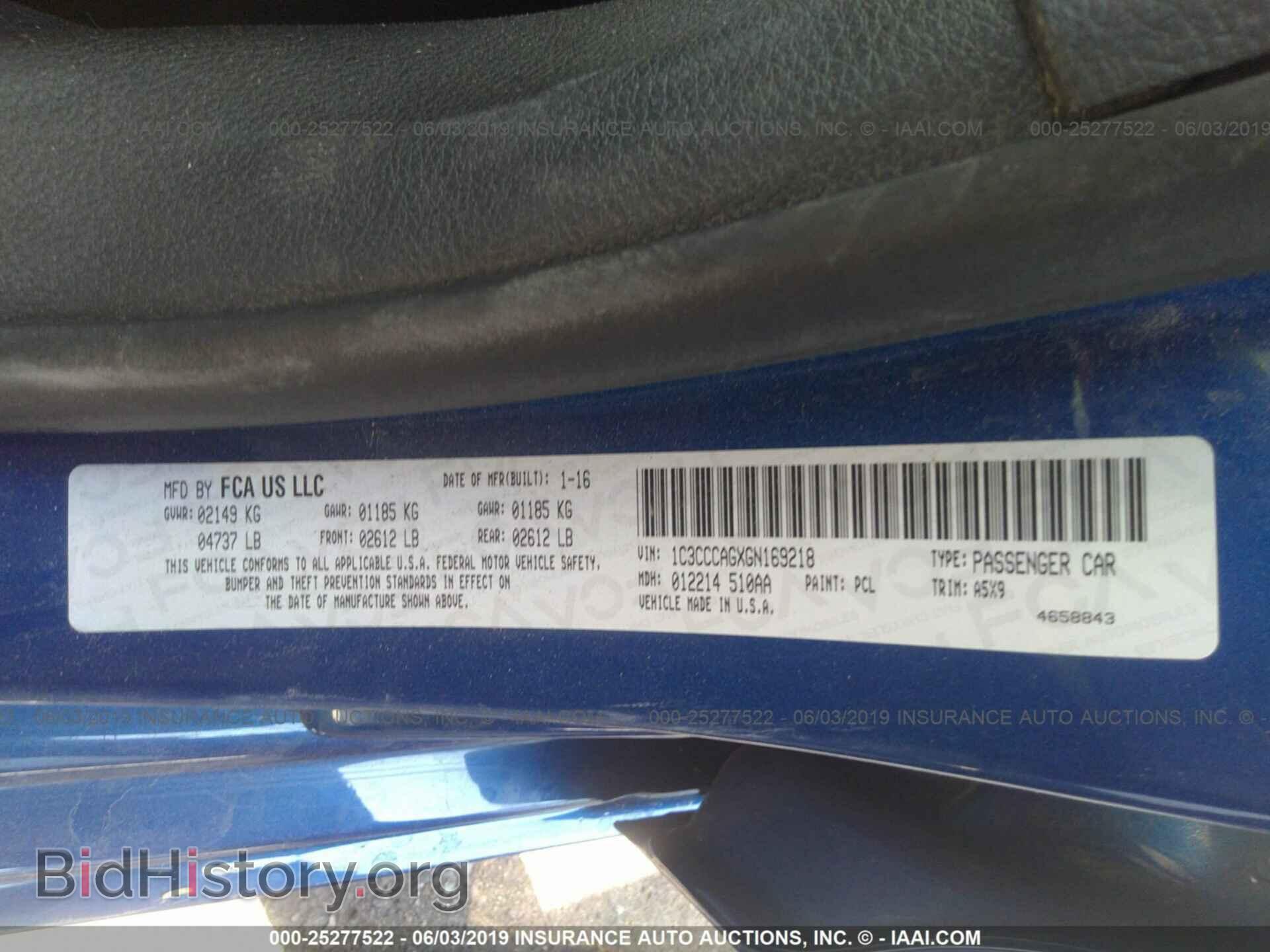 2016 CHRYSLER 200 - VIN: 1C3CCCAGXGN169218 - Photo 9