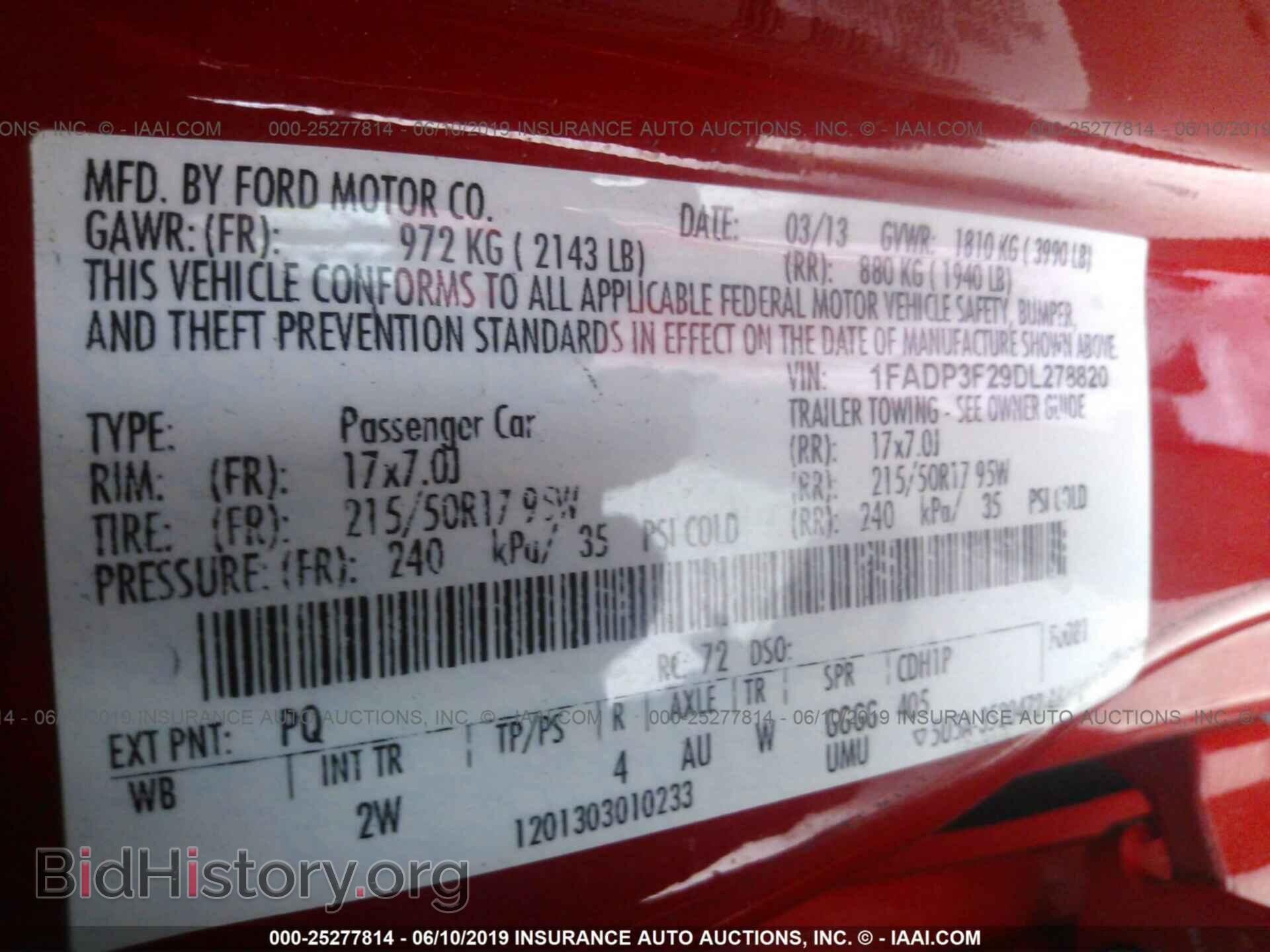 2013 FORD FOCUS - VIN: 1FADP3F29DL278820 - Фото 9