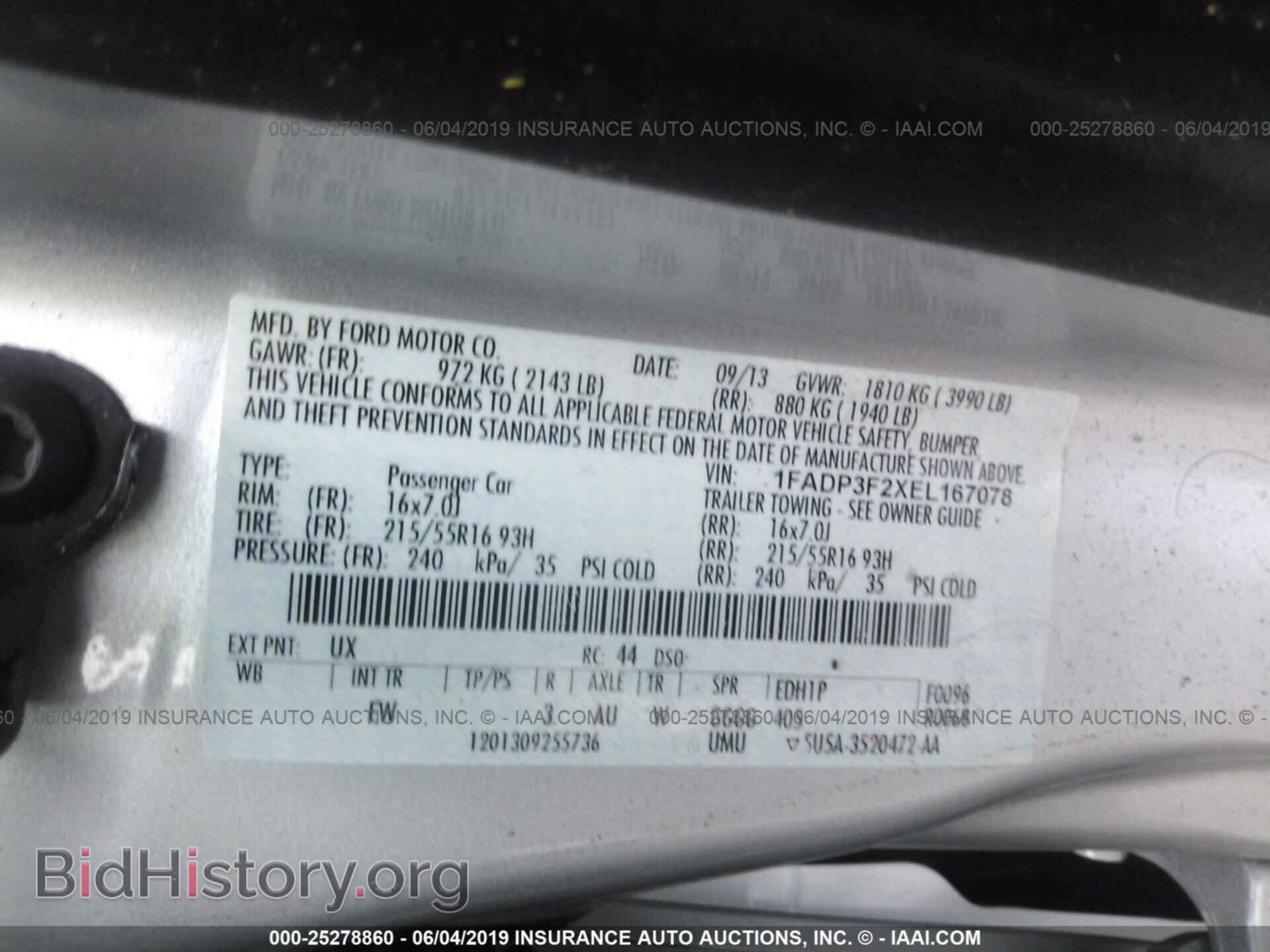 2014 FORD FOCUS - VIN: 1FADP3F2XEL167078 - Фото 9