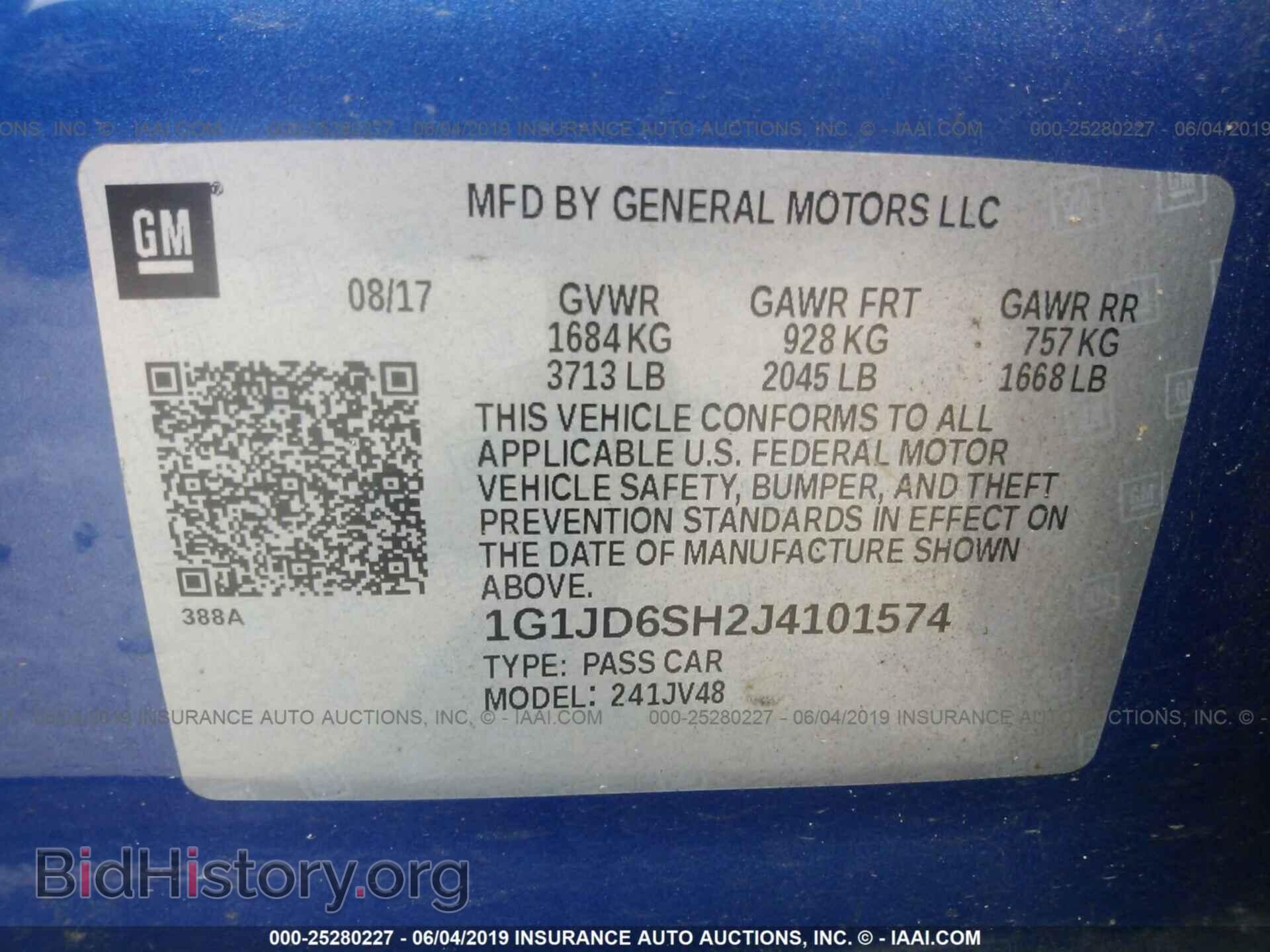 2018 CHEVROLET SONIC - VIN: 1G1JD6SH2J4101574 - Фото 9