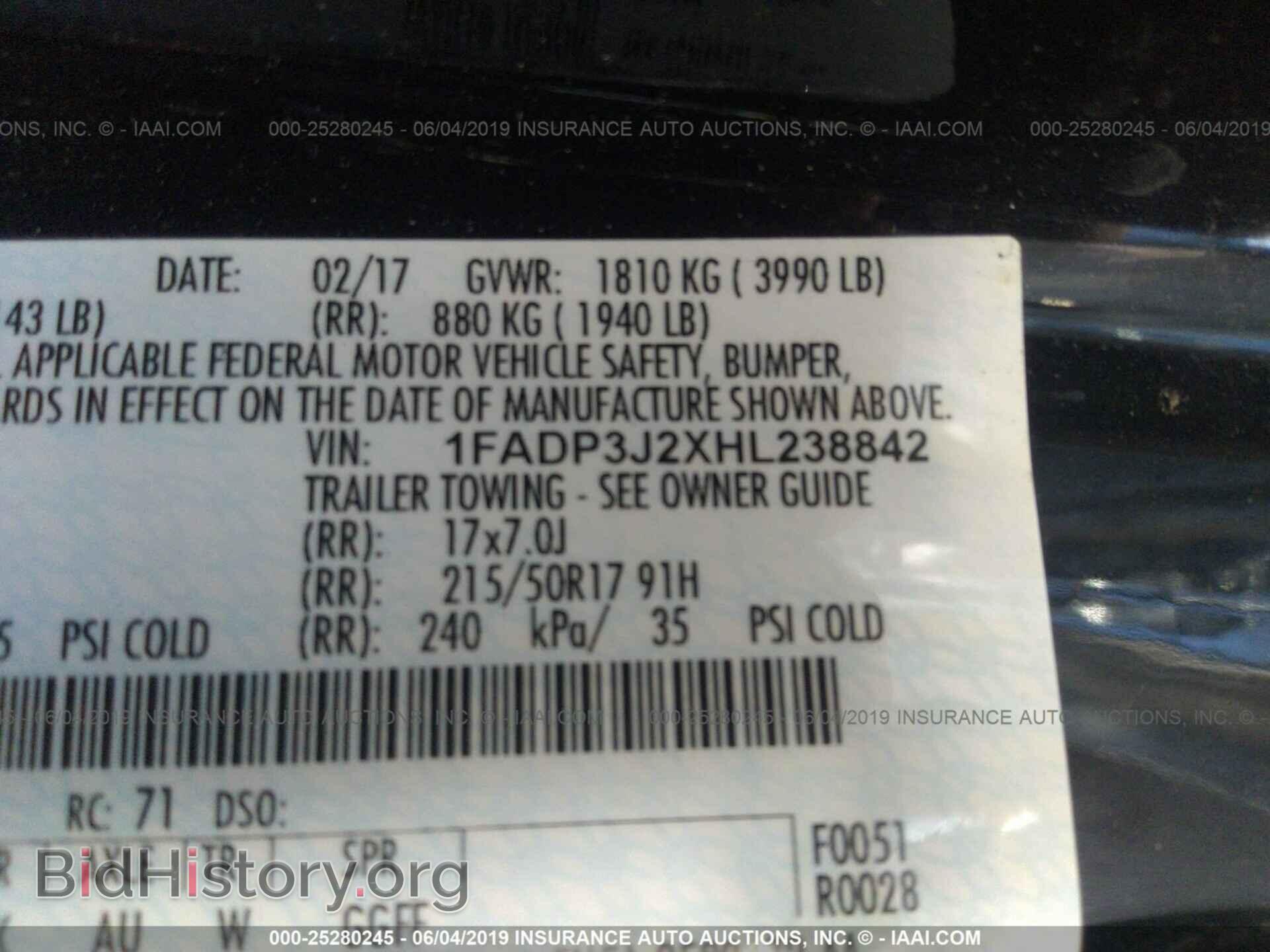 2017 FORD FOCUS - VIN: 1FADP3J2XHL238842 - Фото 9