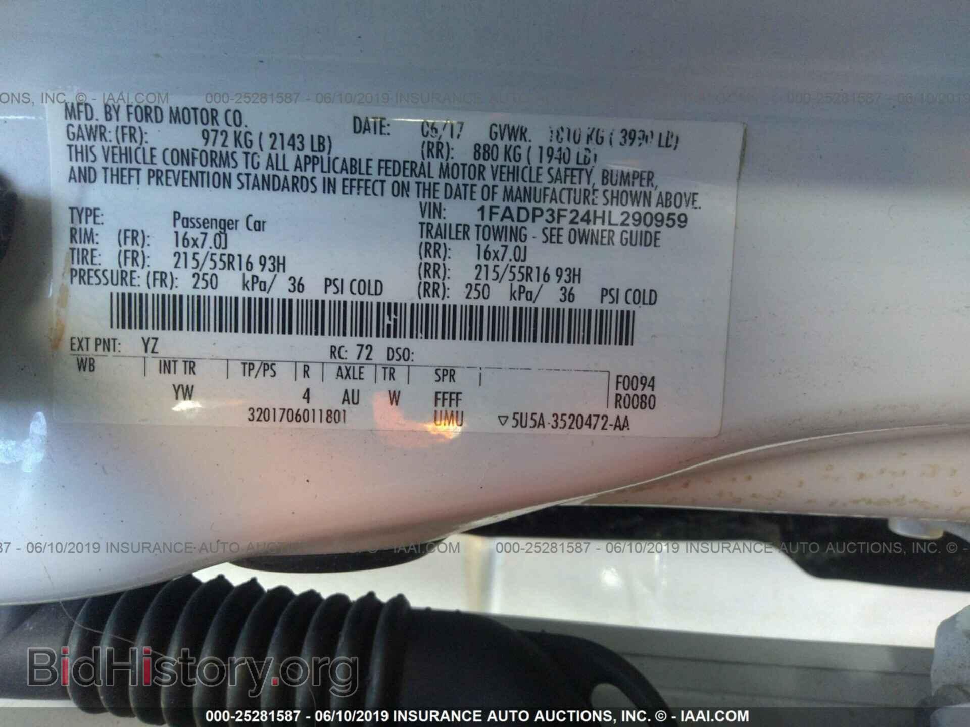 2017 FORD FOCUS - VIN: 1FADP3F24HL290959 - Photo 9