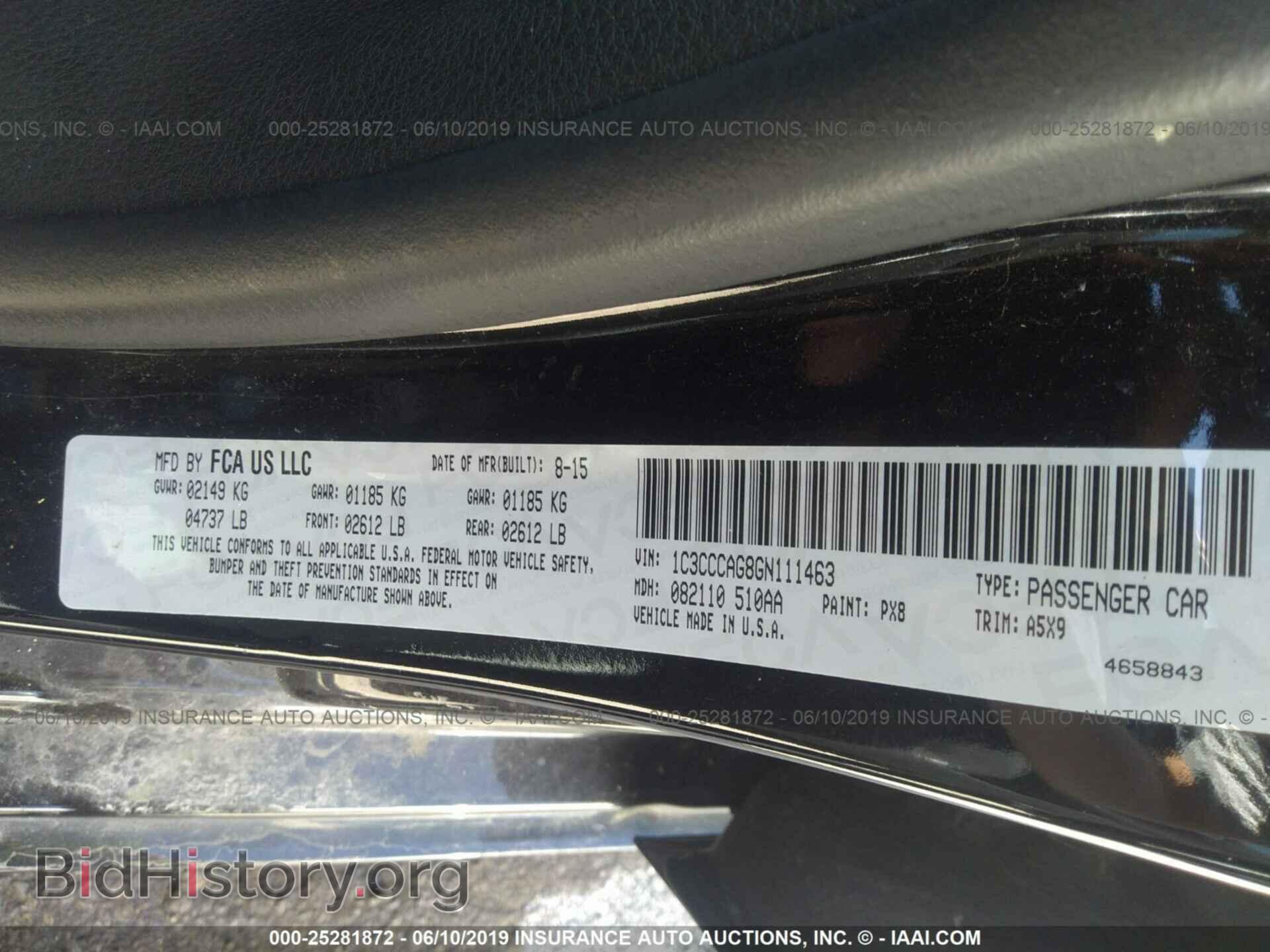 2016 CHRYSLER 200 - VIN: 1C3CCCAG8GN111463 - Photo 9