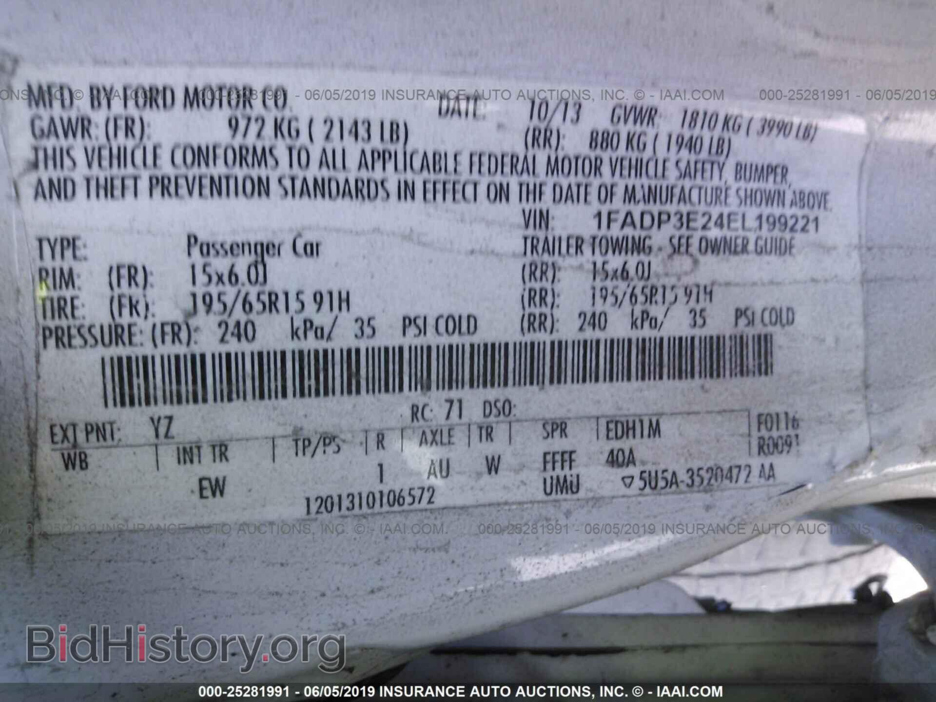 2014 FORD FOCUS - VIN: 1FADP3E24EL199221 - Фото 9