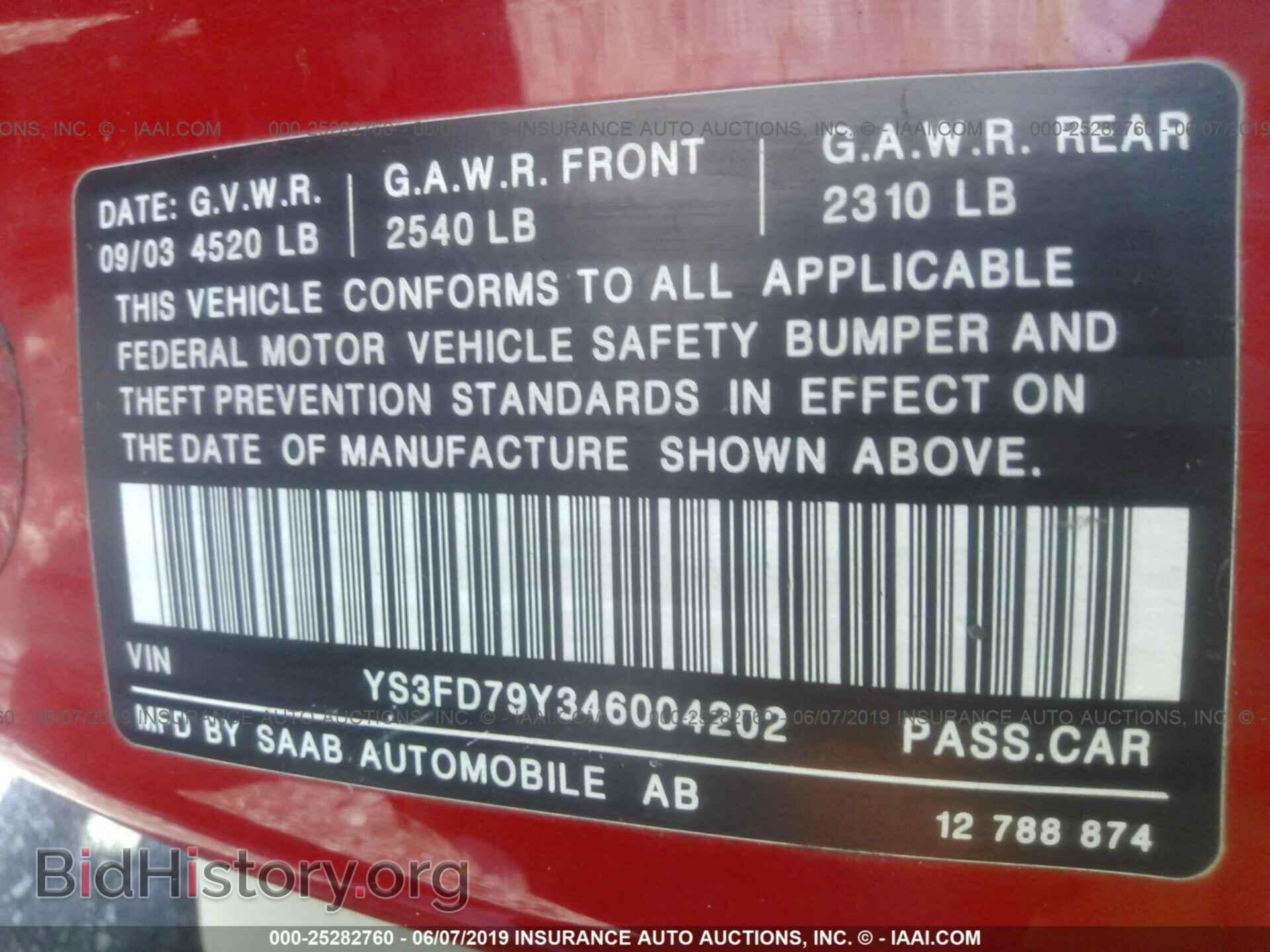 2004 SAAB 9-3 - VIN: YS3FD79Y346004202 - Photo 9