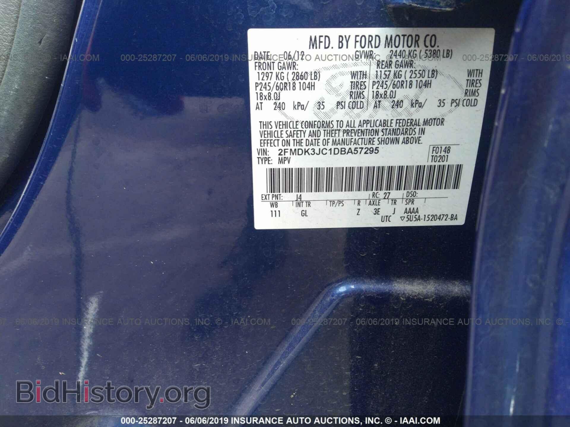 2013 FORD EDGE - VIN: 2FMDK3JC1DBA57295 - Фото 9
