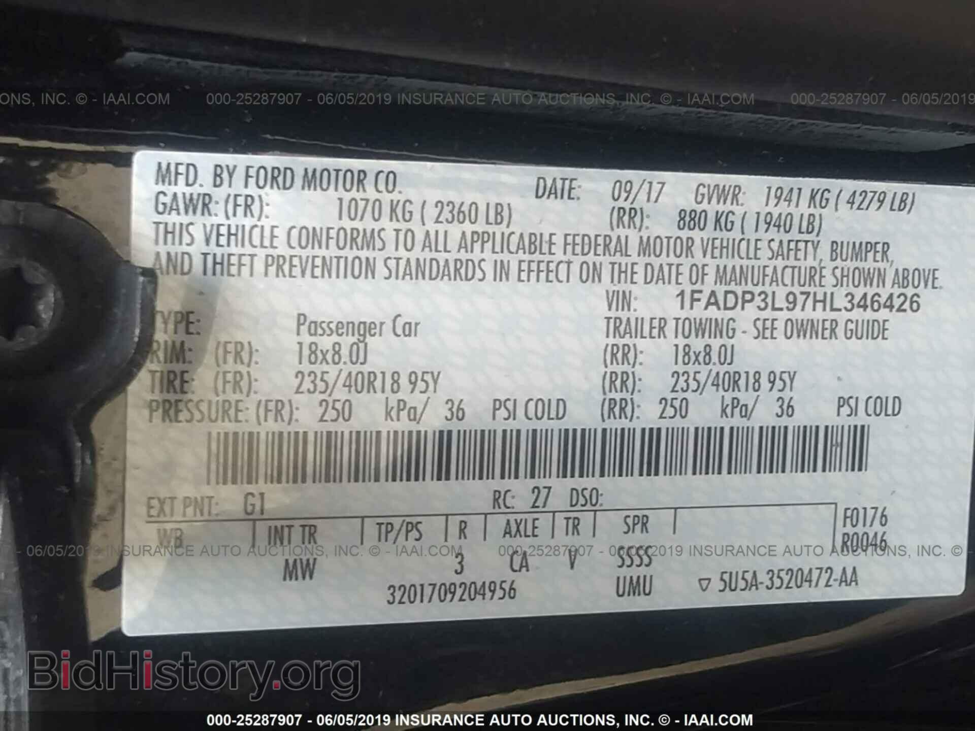 2017 FORD FOCUS - VIN: 1FADP3L97HL346426 - Фото 9