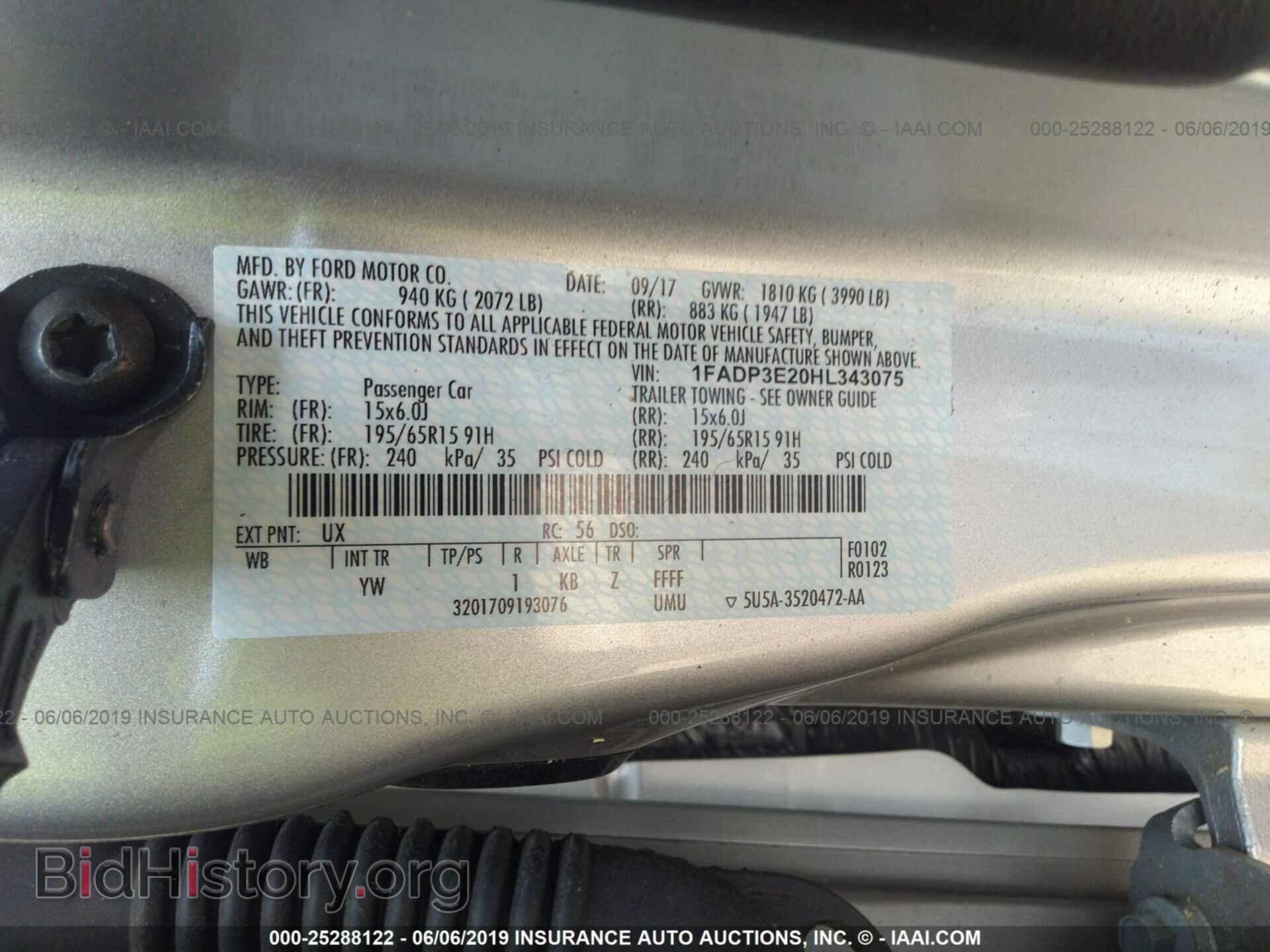 2017 FORD FOCUS - VIN: 1FADP3E20HL343075 - Фото 9