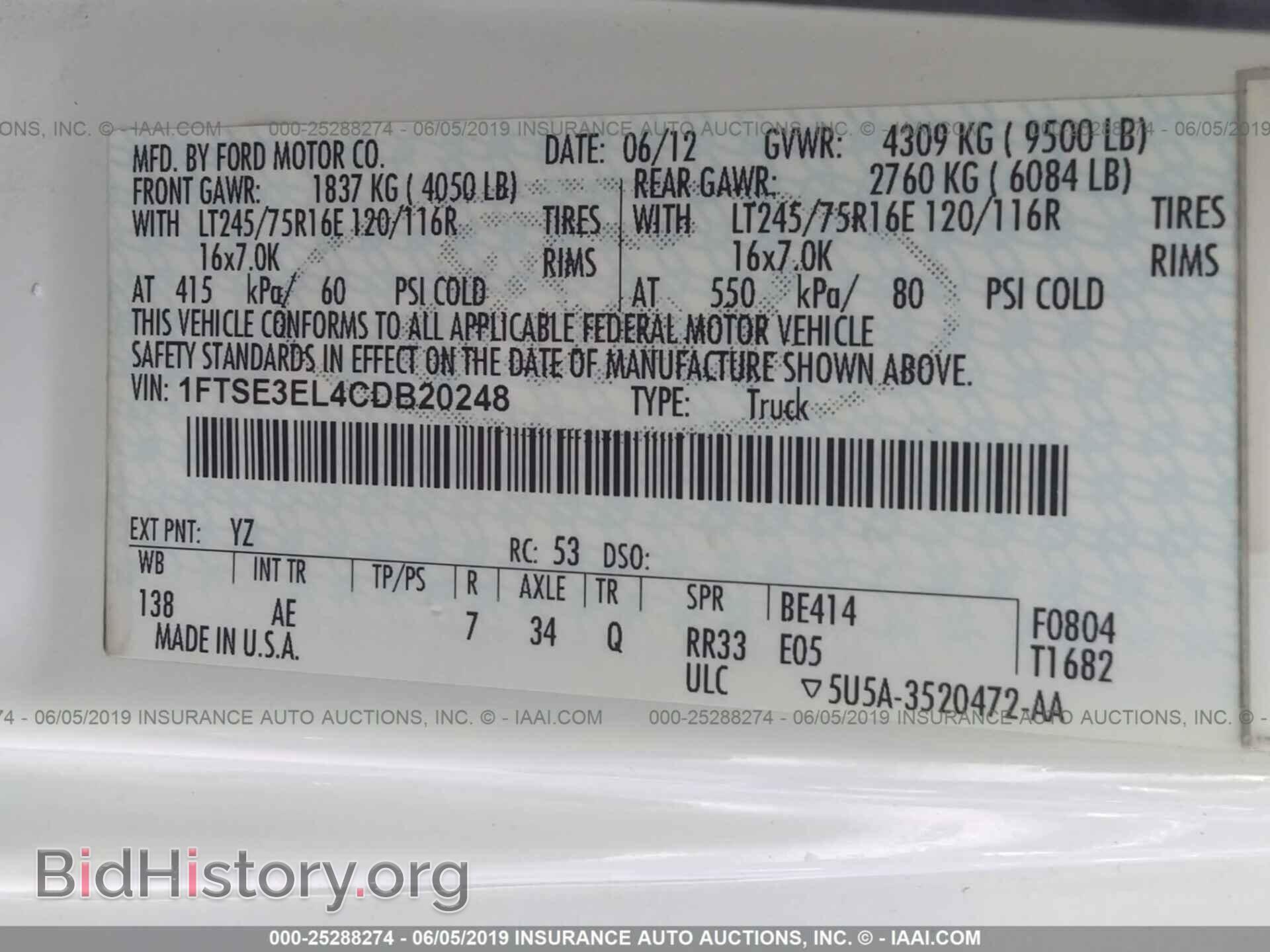 2012 FORD ECONOLINE - VIN: 1FTSE3EL4CDB20248 - Photo 9