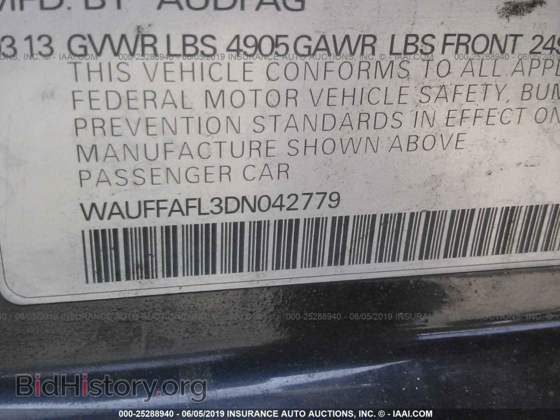 2013 AUDI A4 - VIN: WAUFFAFL3DN042779 - Фото 9