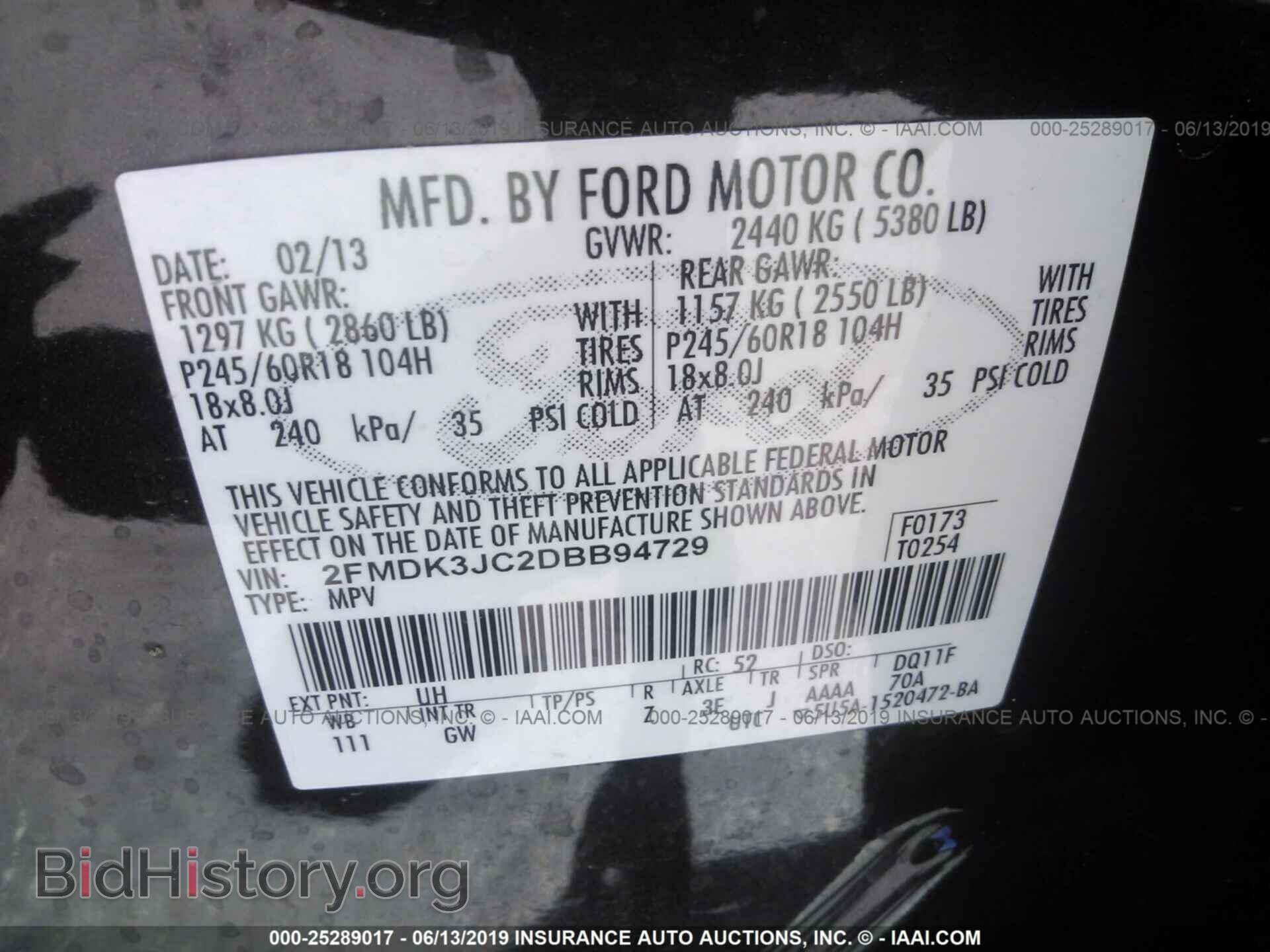 2013 FORD EDGE - VIN: 2FMDK3JC2DBB94729 - Photo 9