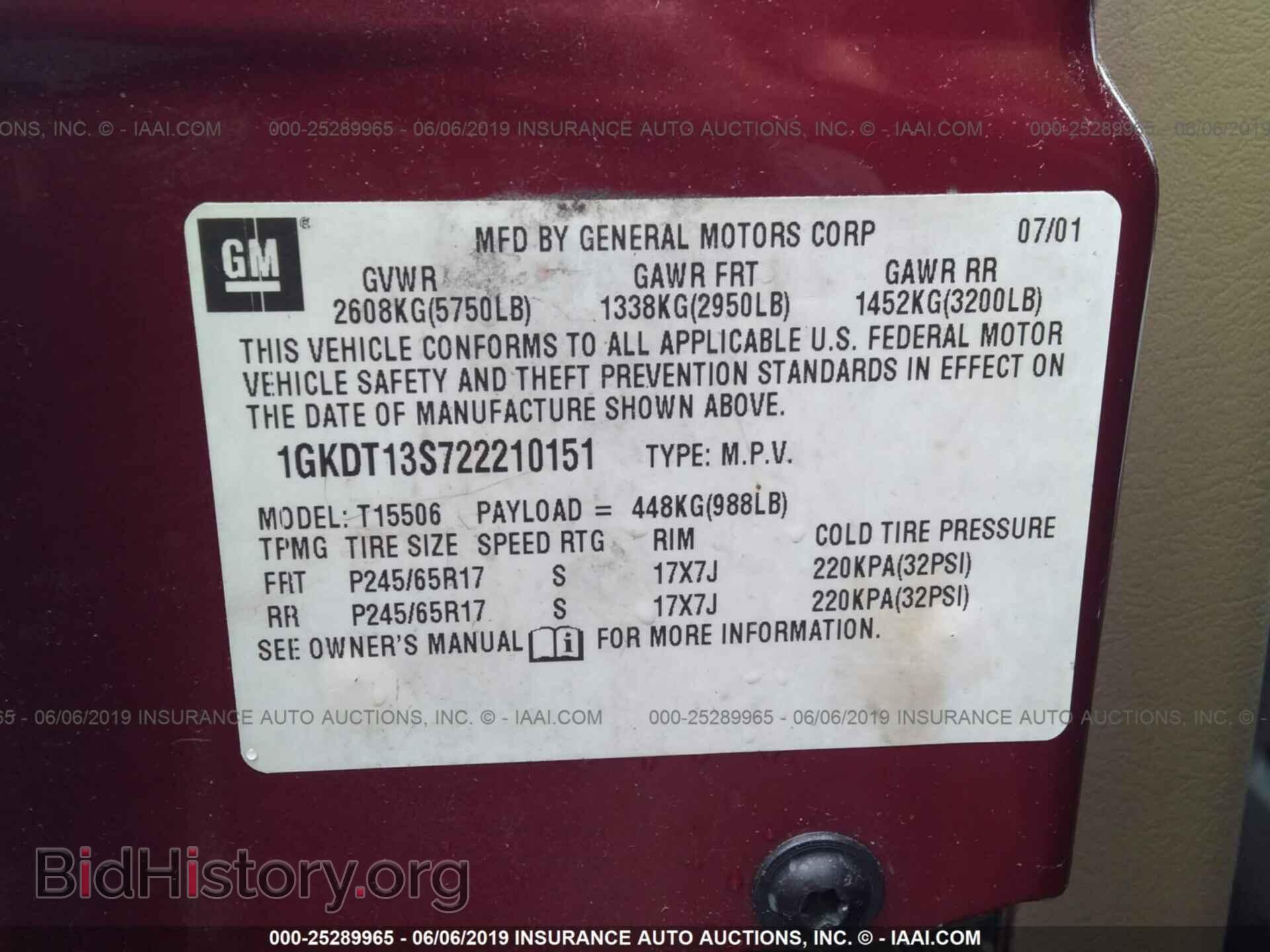 2002 GMC ENVOY - VIN: 1GKDT13S722210151 - Фото 9