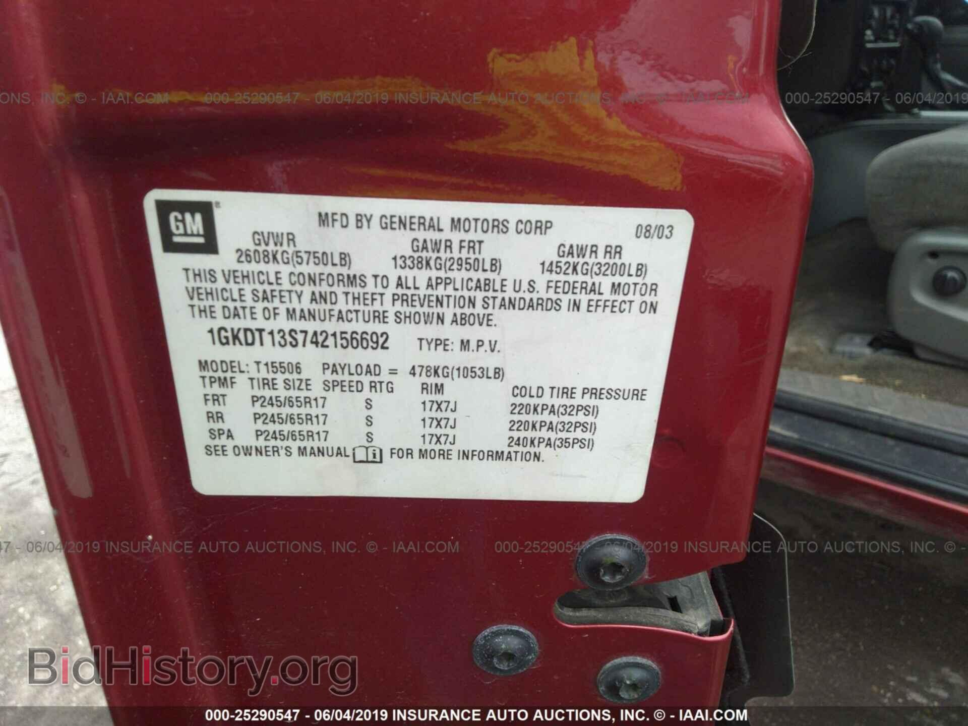 2004 GMC ENVOY - VIN: 1GKDT13S742156692 - Фото 9