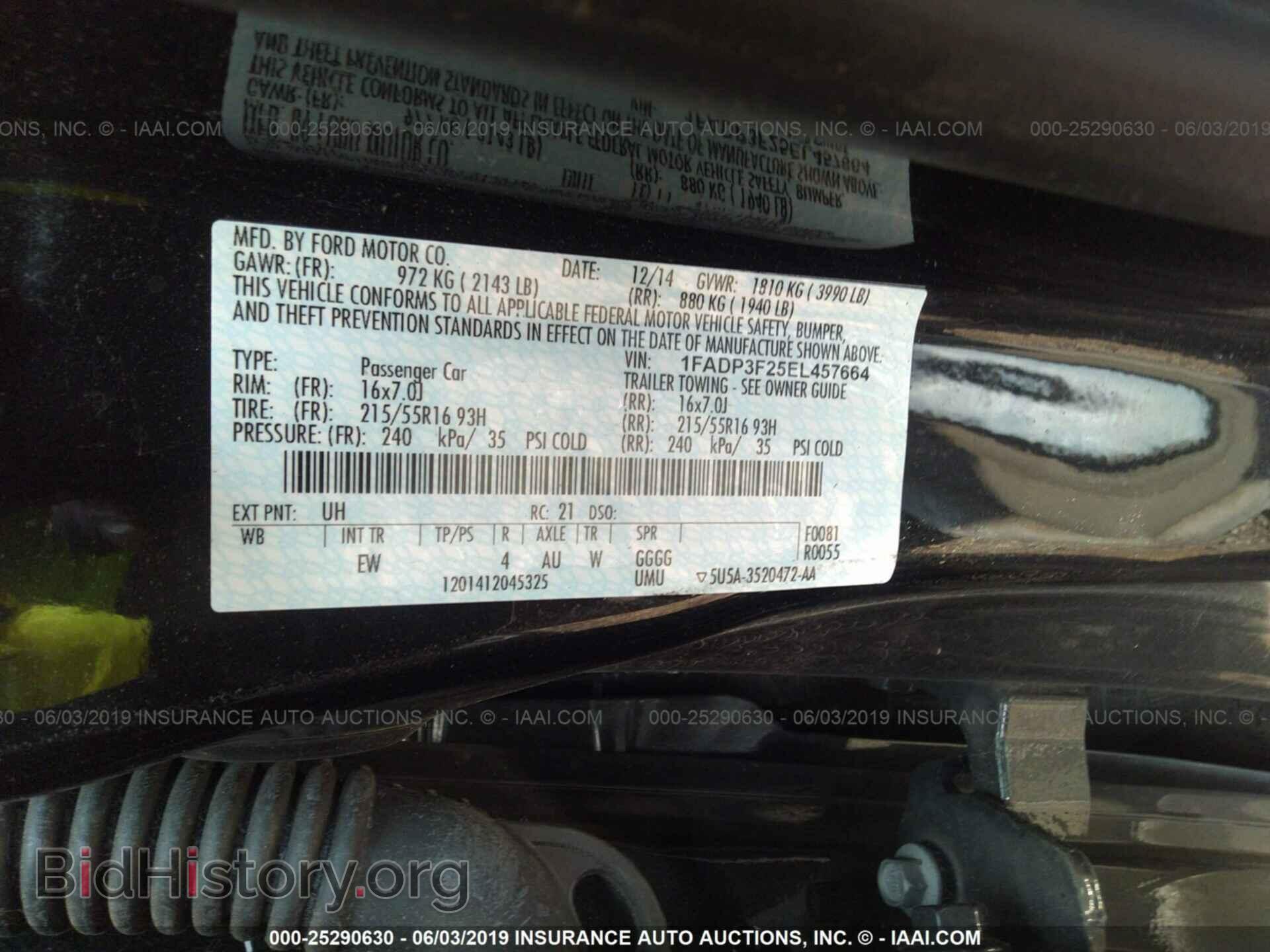 2014 FORD FOCUS - VIN: 1FADP3F25EL457664 - Фото 9