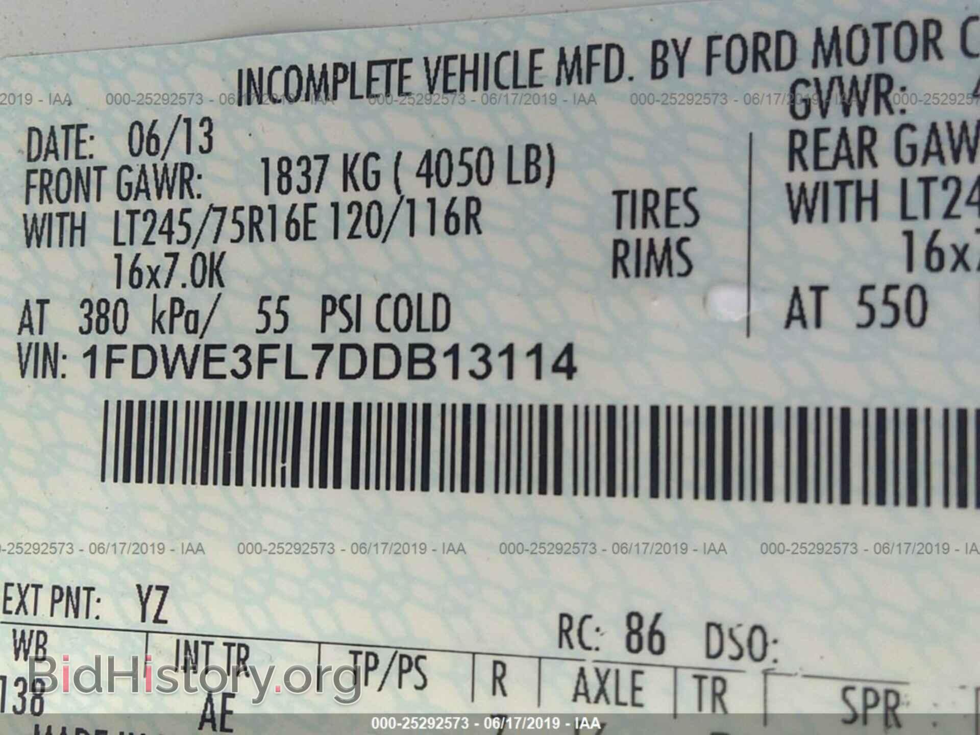2013 FORD ECONOLINE - VIN: 1FDWE3FL7DDB13114 - Фото 9