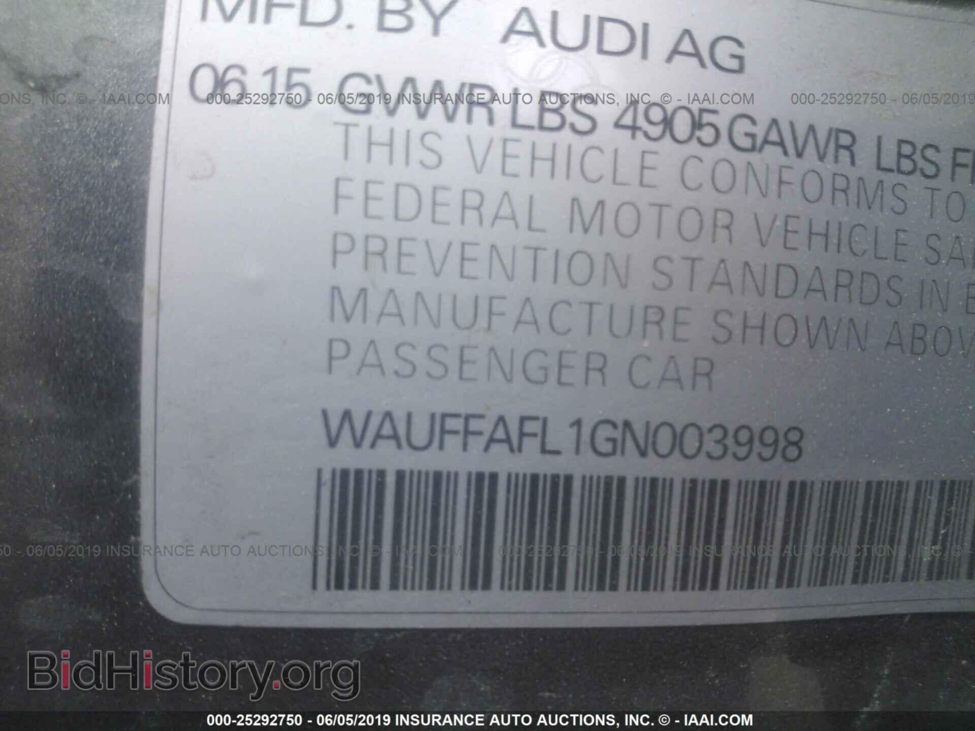 2016 AUDI A4 - VIN: WAUFFAFL1GN003998 - Фото 9