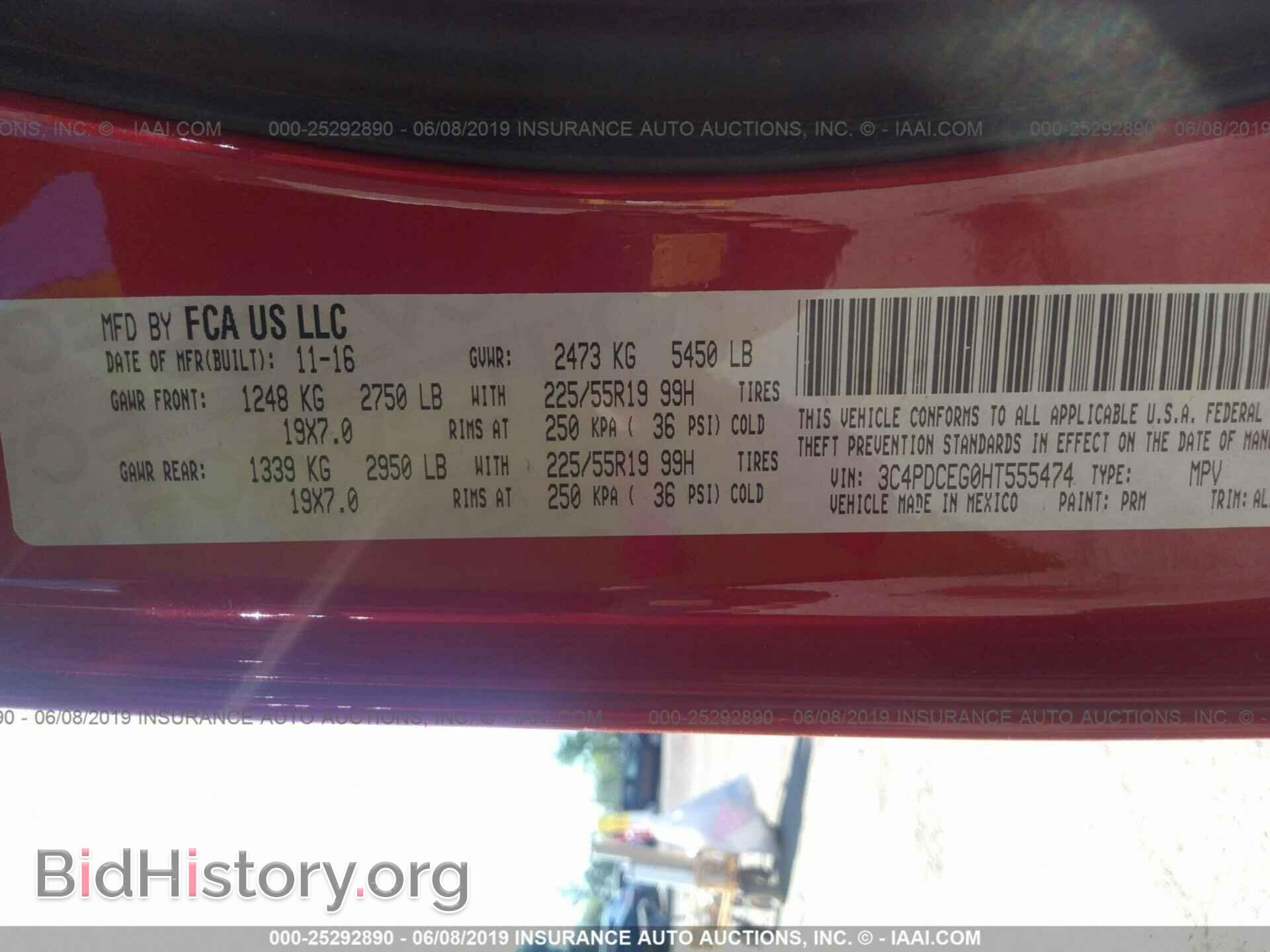 2017 DODGE JOURNEY - VIN: 3C4PDCEG0HT555474 - Фото 9
