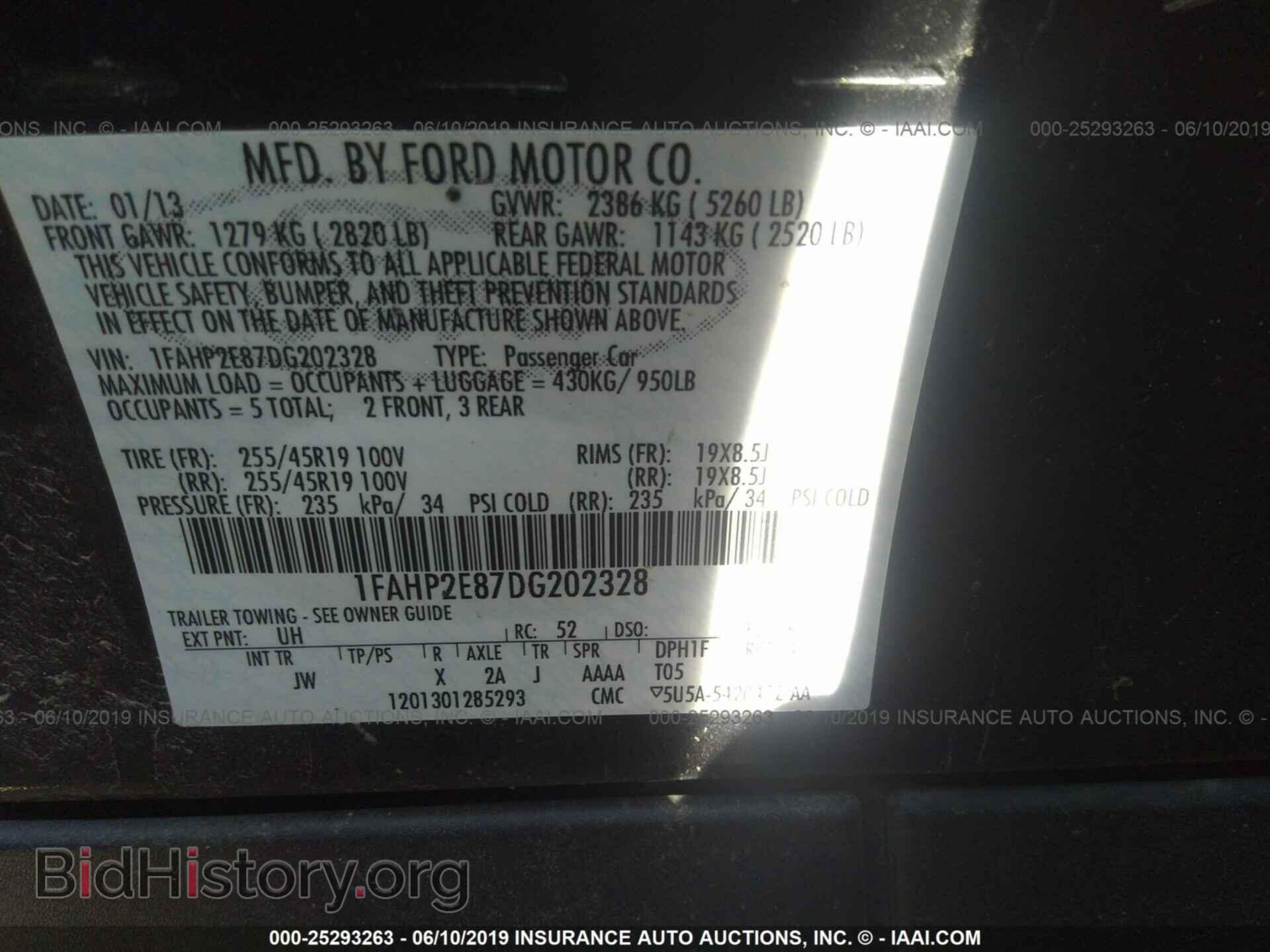2013 FORD TAURUS - VIN: 1FAHP2E87DG202328 - Photo 9