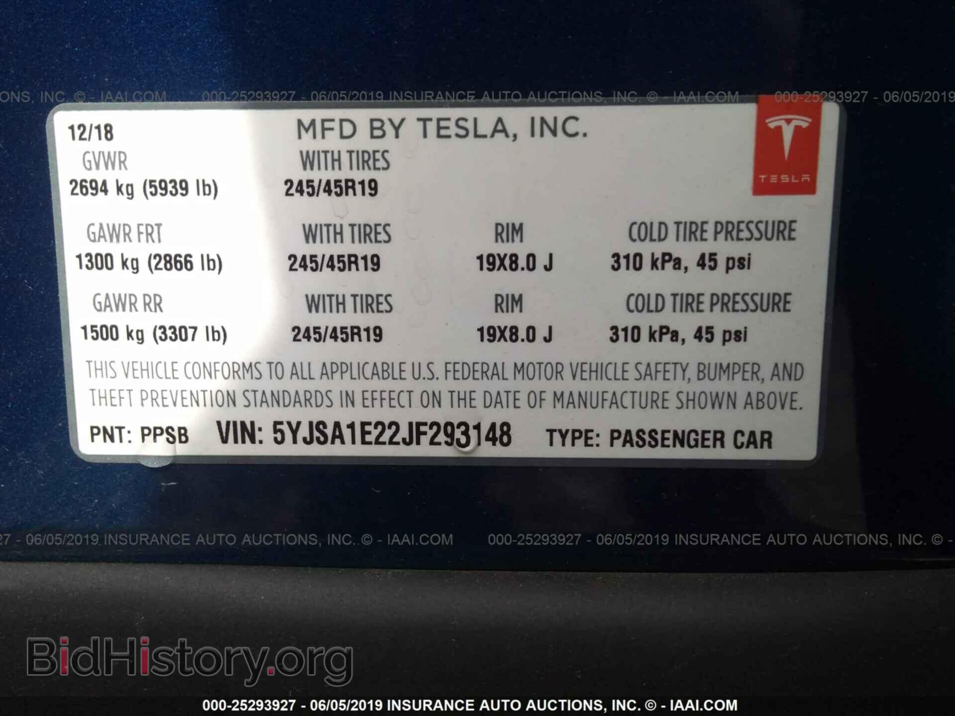 2018 TESLA MODEL S - VIN: 5YJSA1E22JF293148 - Photo 9