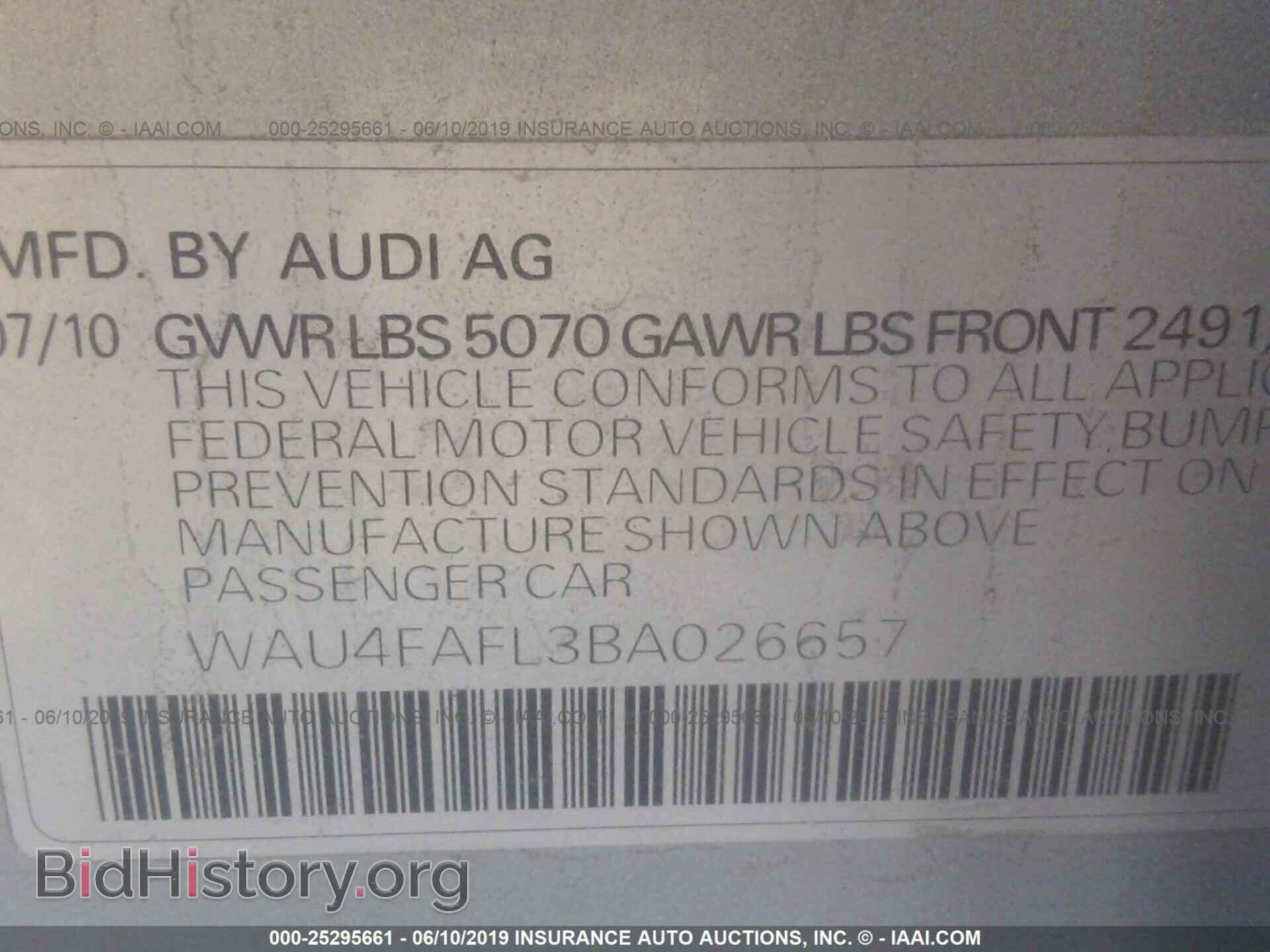 2011 AUDI A4 - VIN: WAU4FAFL3BA026657 - Photo 9