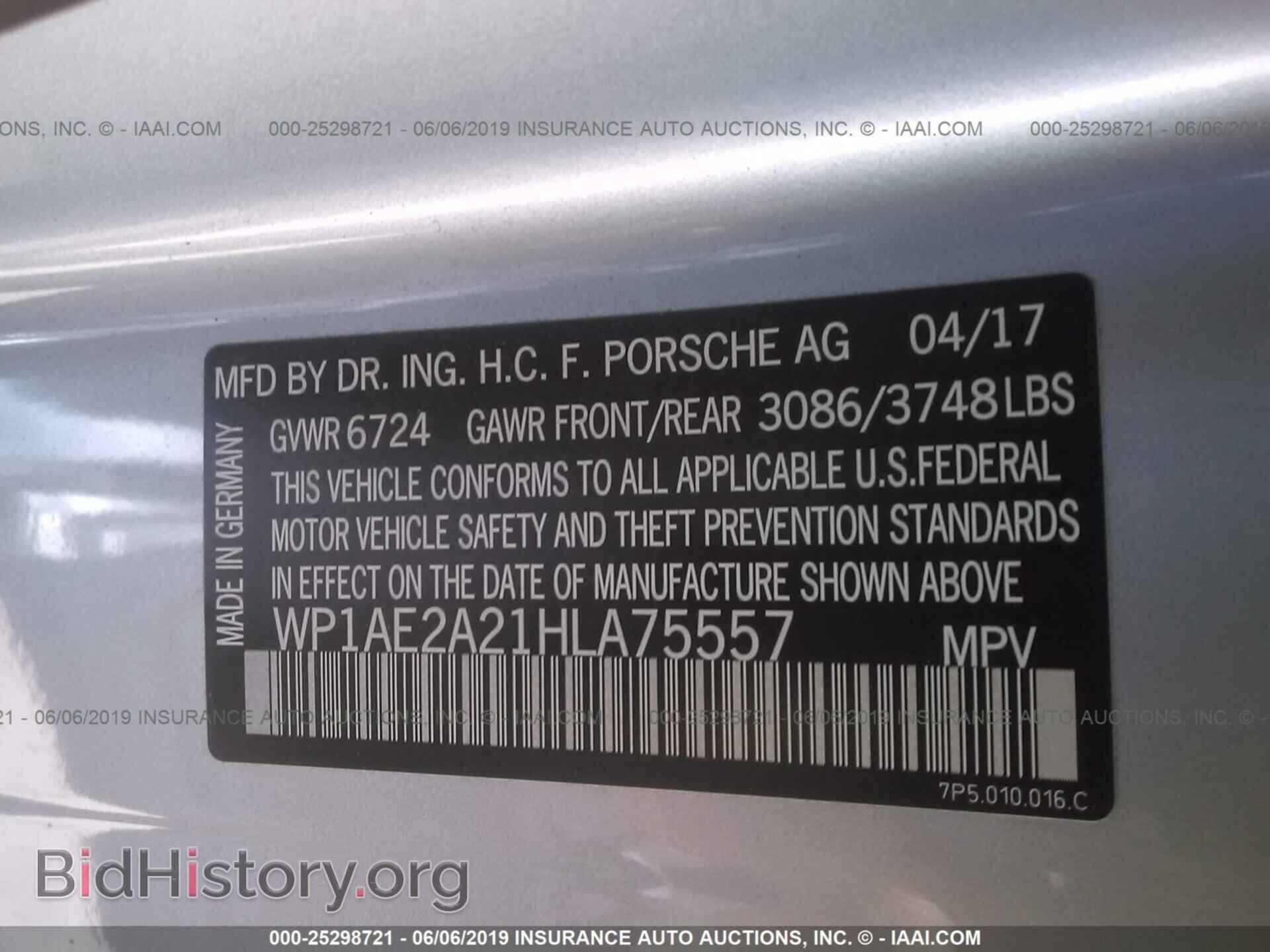 2017 PORSCHE CAYENNE - VIN: WP1AE2A21HLA75557 - Фото 9