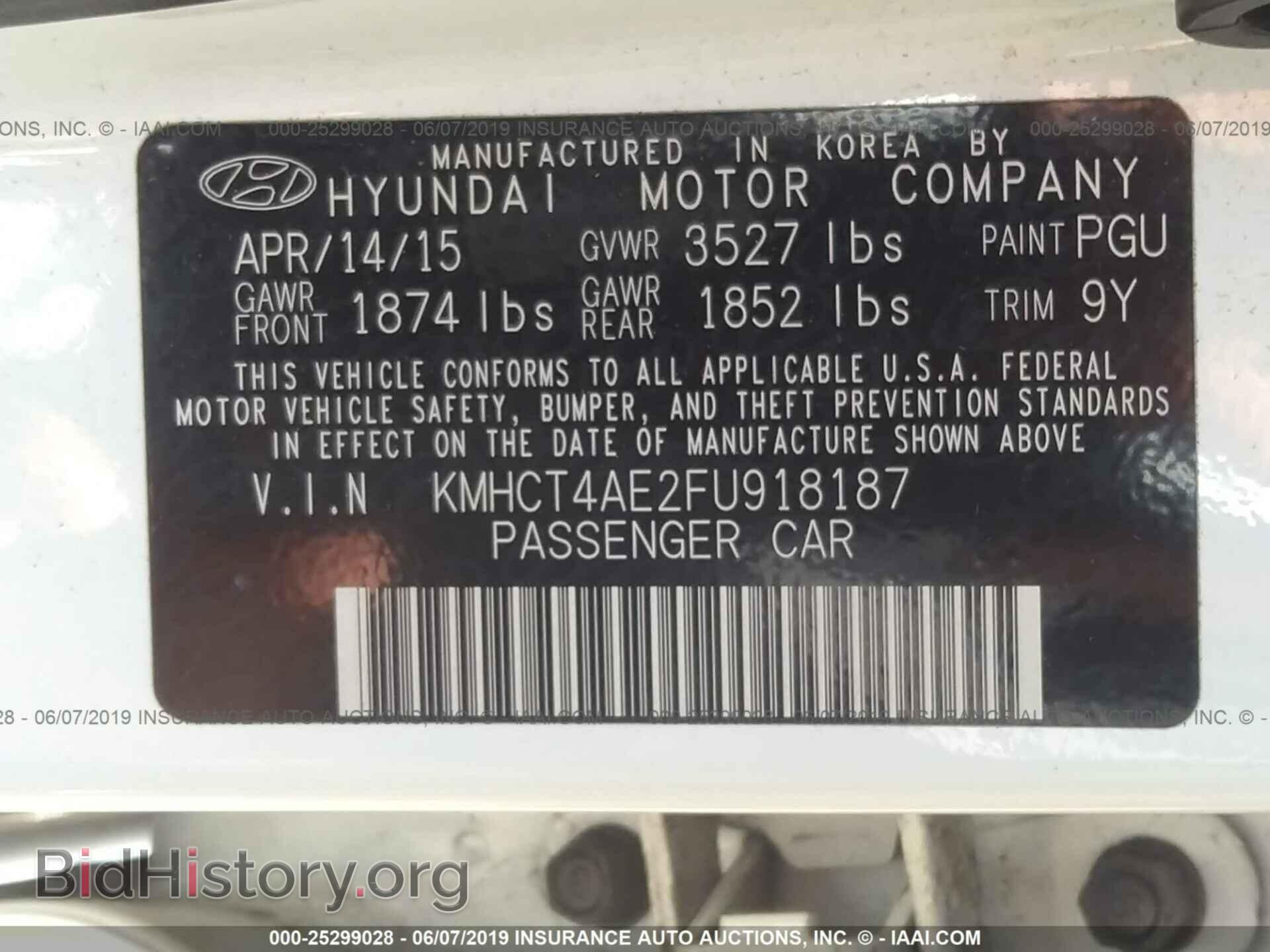 2015 HYUNDAI ACCENT - VIN: KMHCT4AE2FU918187 - Фото 9