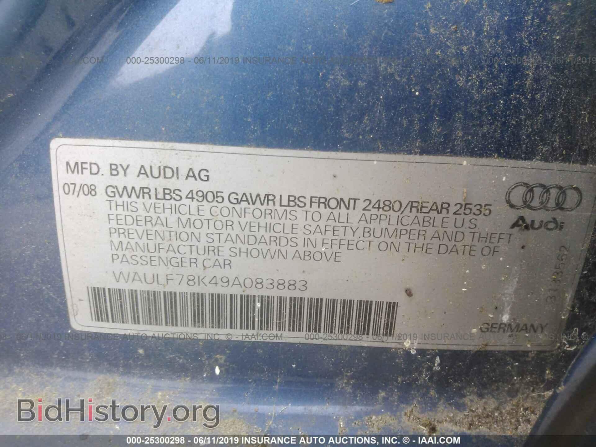 2009 AUDI A4 - VIN: WAULF78K49A083883 - Фото 9