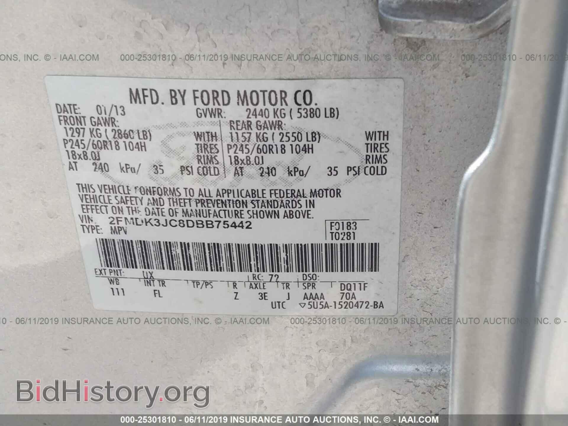 2013 FORD EDGE - VIN: 2FMDK3JC8DBB75442 - Photo 9