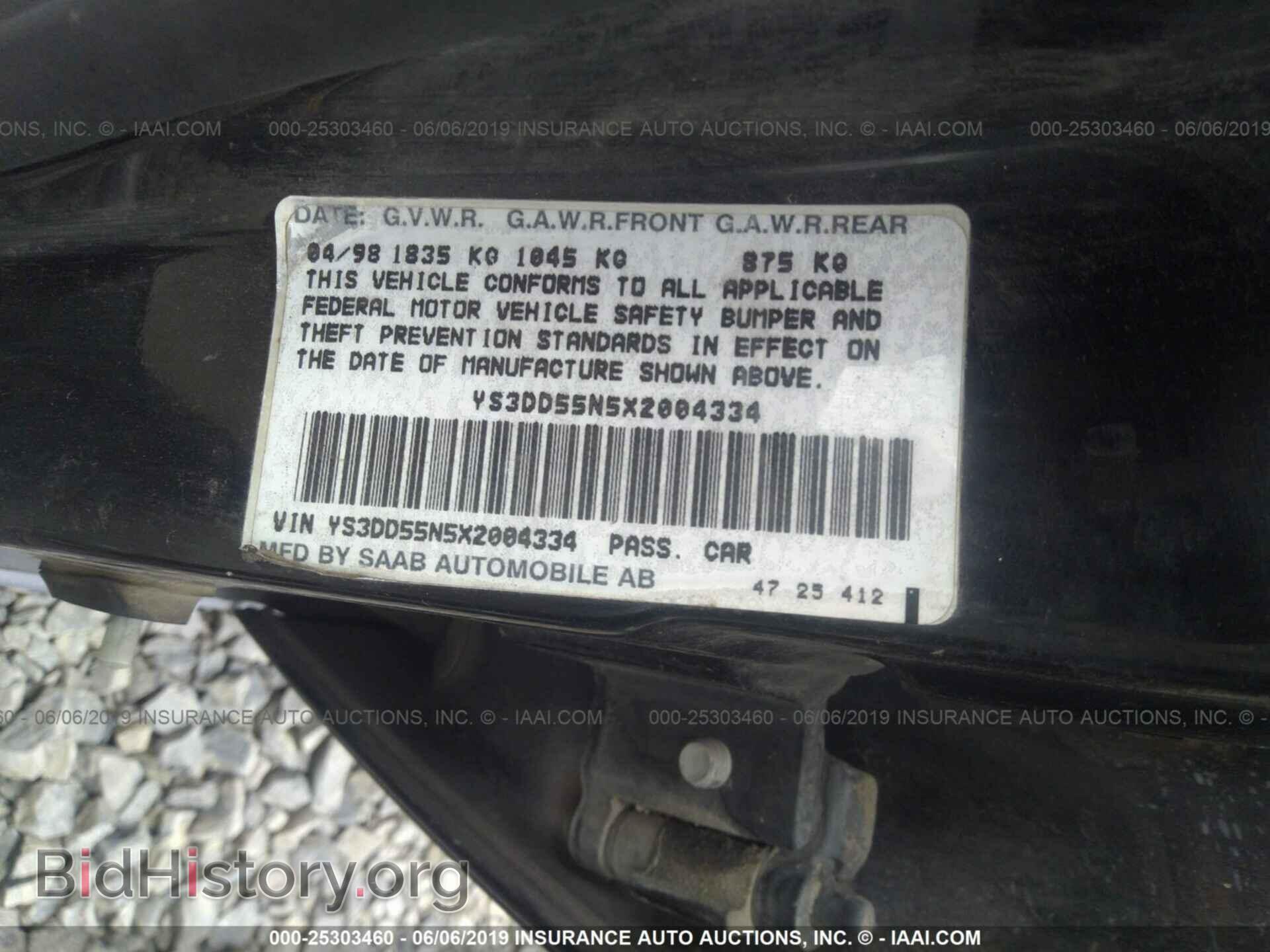 1999 SAAB 9-3 - VIN: YS3DD55N5X2004334 - Photo 9