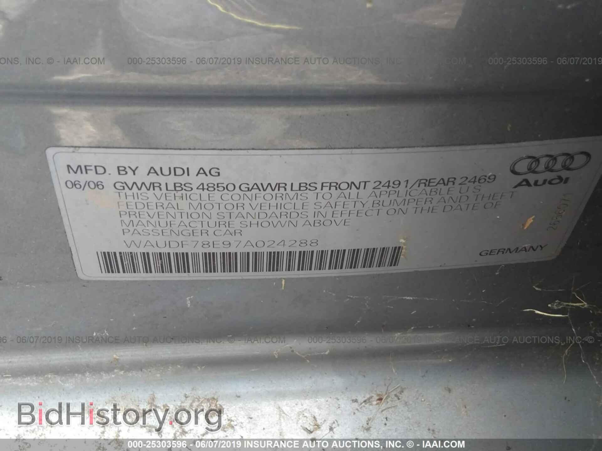 2007 AUDI A4 - VIN: WAUDF78E97A024288 - Фото 9