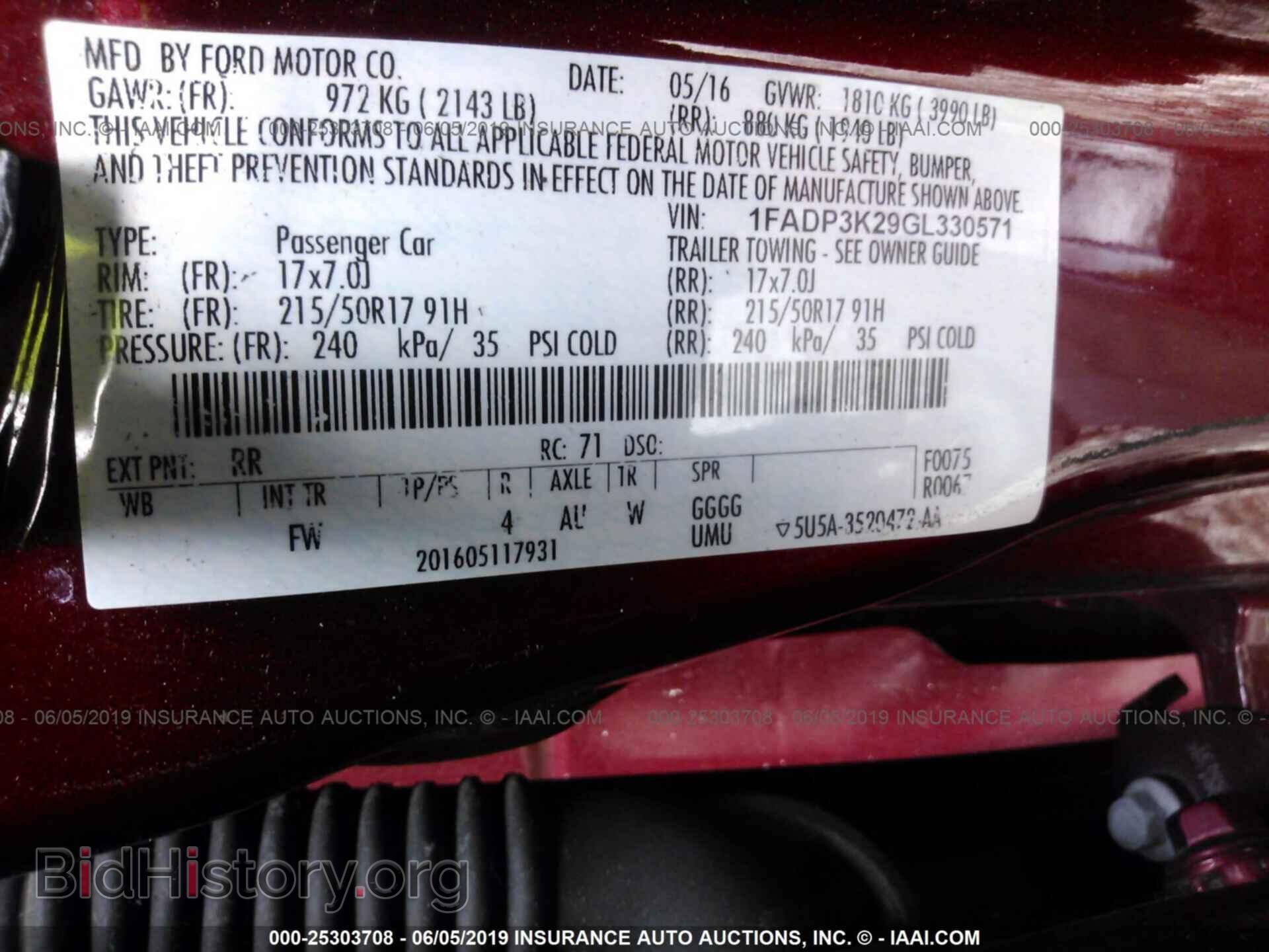 2016 FORD FOCUS - VIN: 1FADP3K29GL330571 - Фото 9