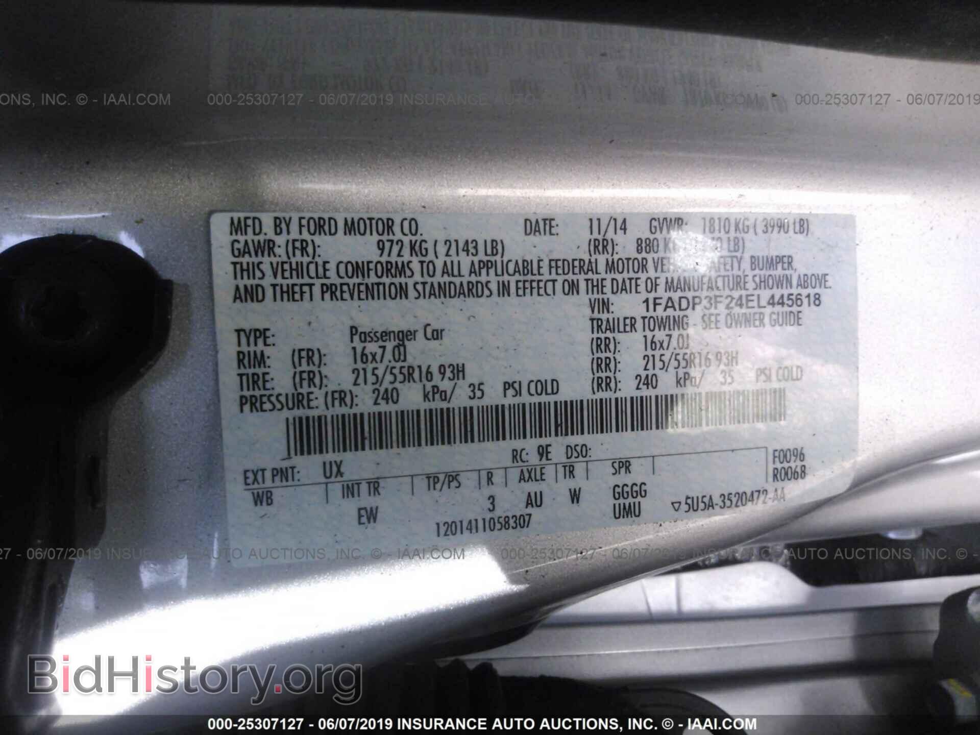 2014 FORD FOCUS - VIN: 1FADP3F24EL445618 - Фото 9