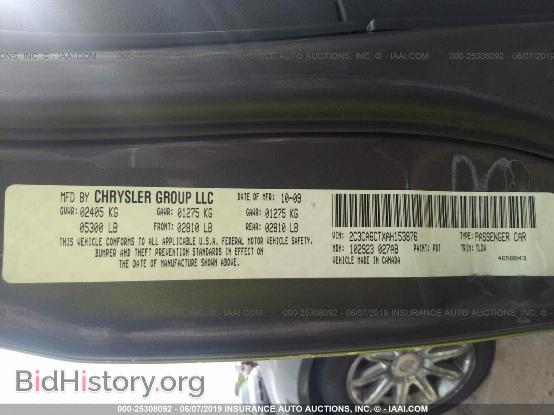 2010 CHRYSLER 300C - VIN: 2C3CA6CTXAH153876 - Фото 9